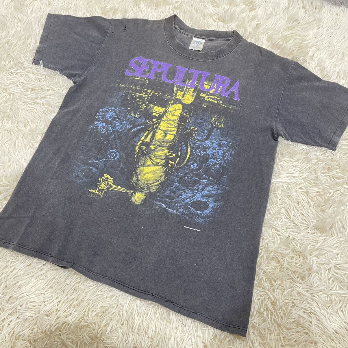 Band Tees Final Drop‼️ Vtg Sepultura Rare Europe 1993 Chaos AD Size US L / EU 52-54 / 3 - 3 Thumbnail