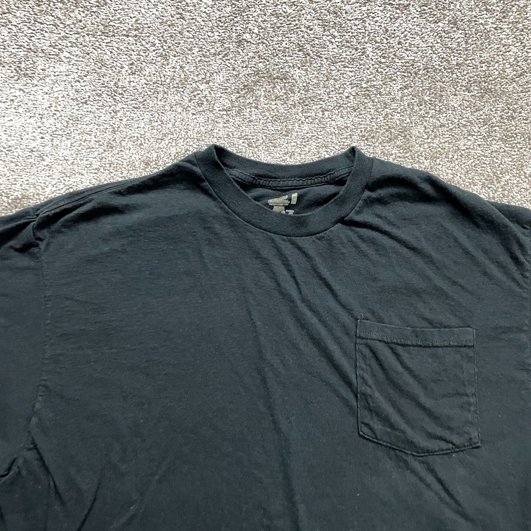Fruit Of The Loom Fruit of the Loom T-Shirt Mens 2XL Black Crew Neck Short Sleeve Tee Basic Pocket Tee Size US XXL / EU 58 / 5 - 3 Thumbnail