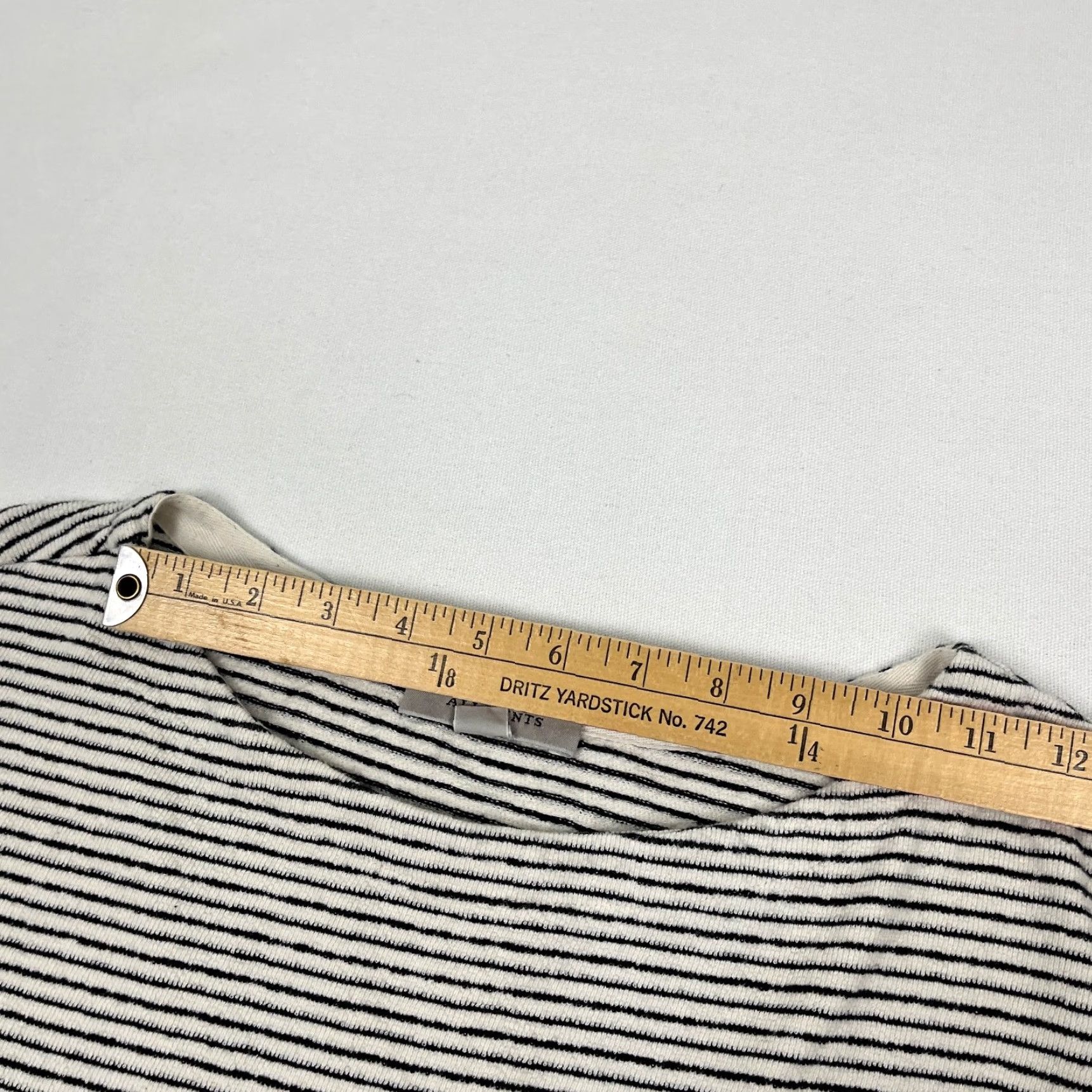 Allsaints VINTAGE AllSaints Adelise LS Stripe Tee Women XS Oversized Boxy Modernist Minimal Blouse Size XS / US 0-2 / IT 36-38 - 7 Thumbnail