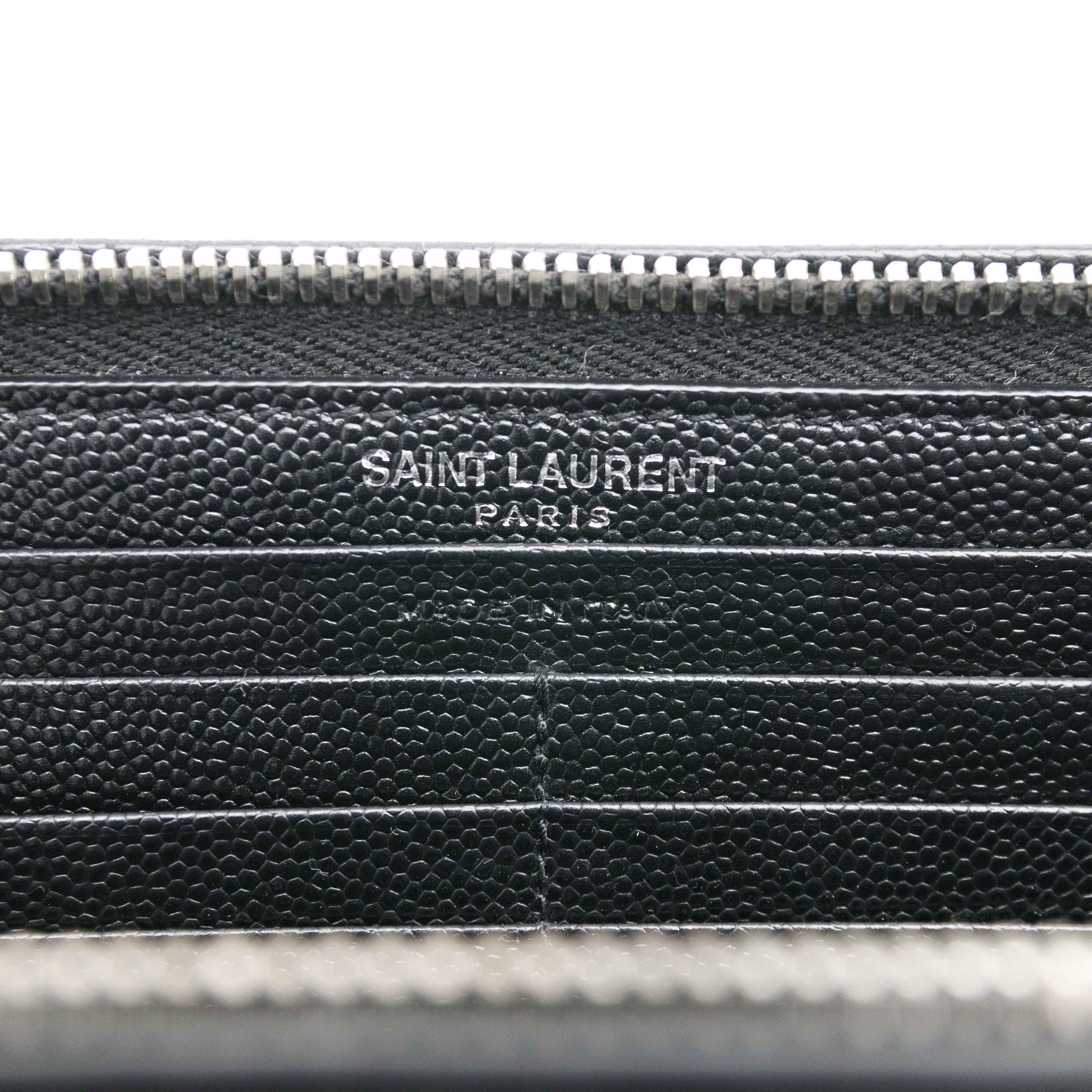 Yves Saint Laurent Saint Laurent Studded Zip-Around Wallet in Black Leather Size ONE SIZE - 18 Thumbnail