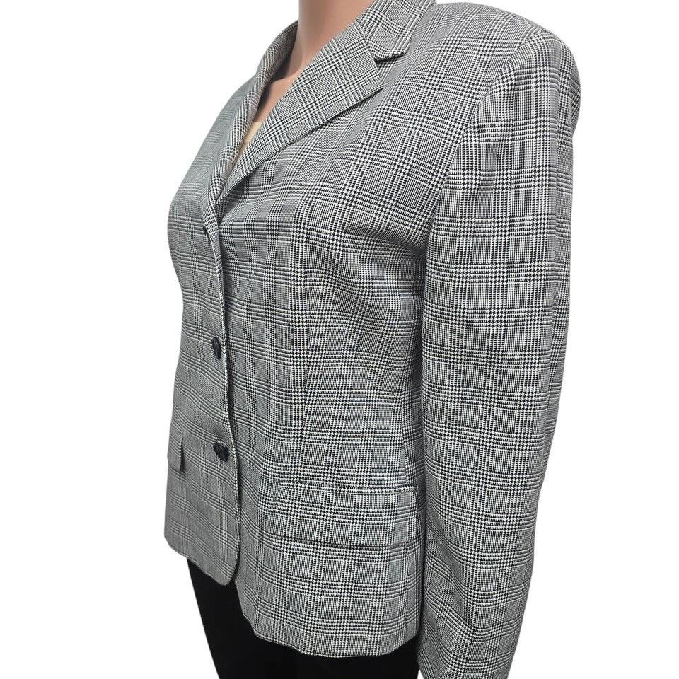 Lauren Ralph Lauren × Vintage Lauren Ralph Lauren Glen Plaid Blazer Jacket 10 Wool blend Size L / US 10 / IT 46 - 6 Thumbnail