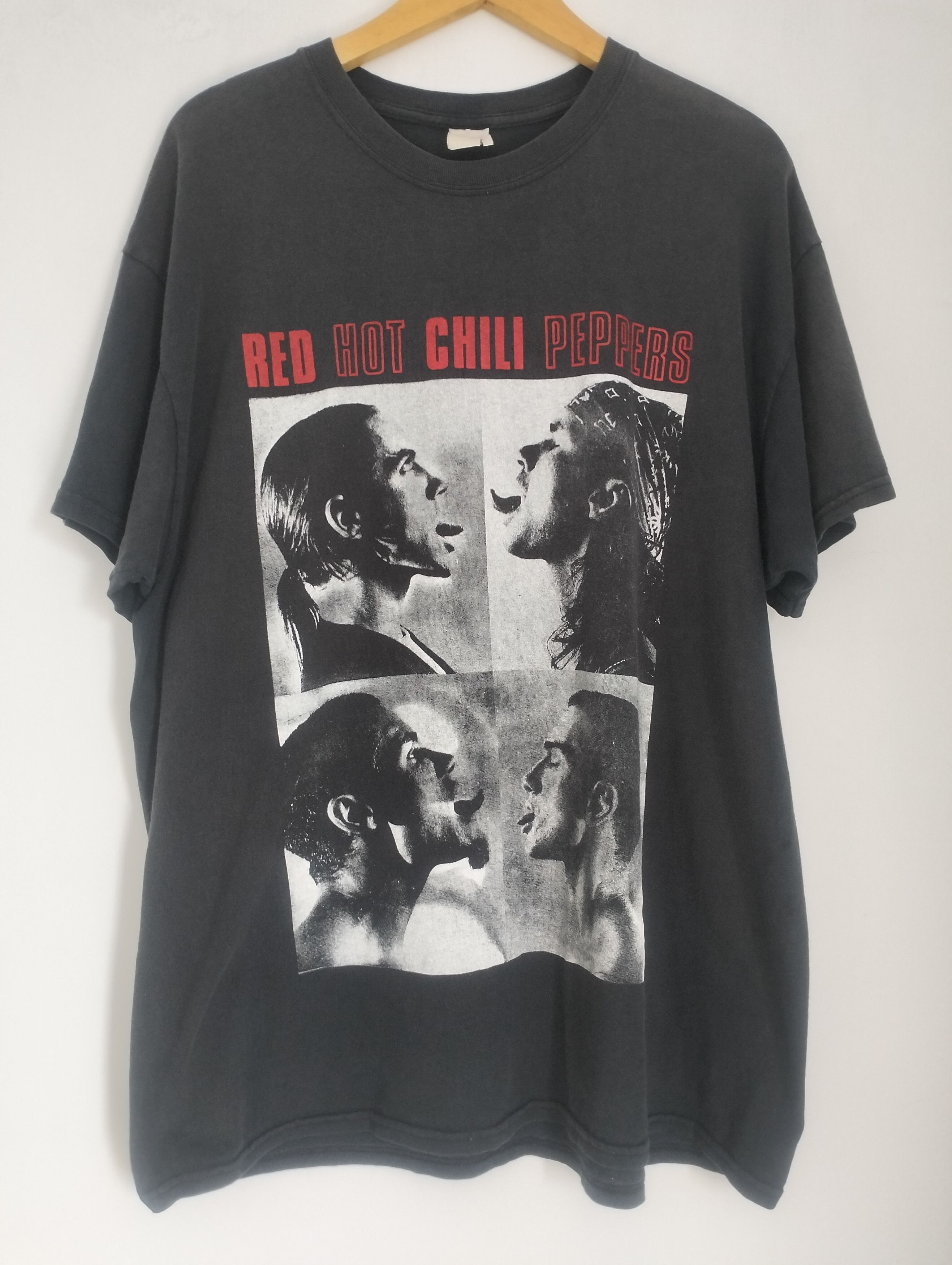 image of Band Tees x Good Music Merchandise Red Hot Chili Peppers Tour '92 in Faded Black, Men's (Size XL)