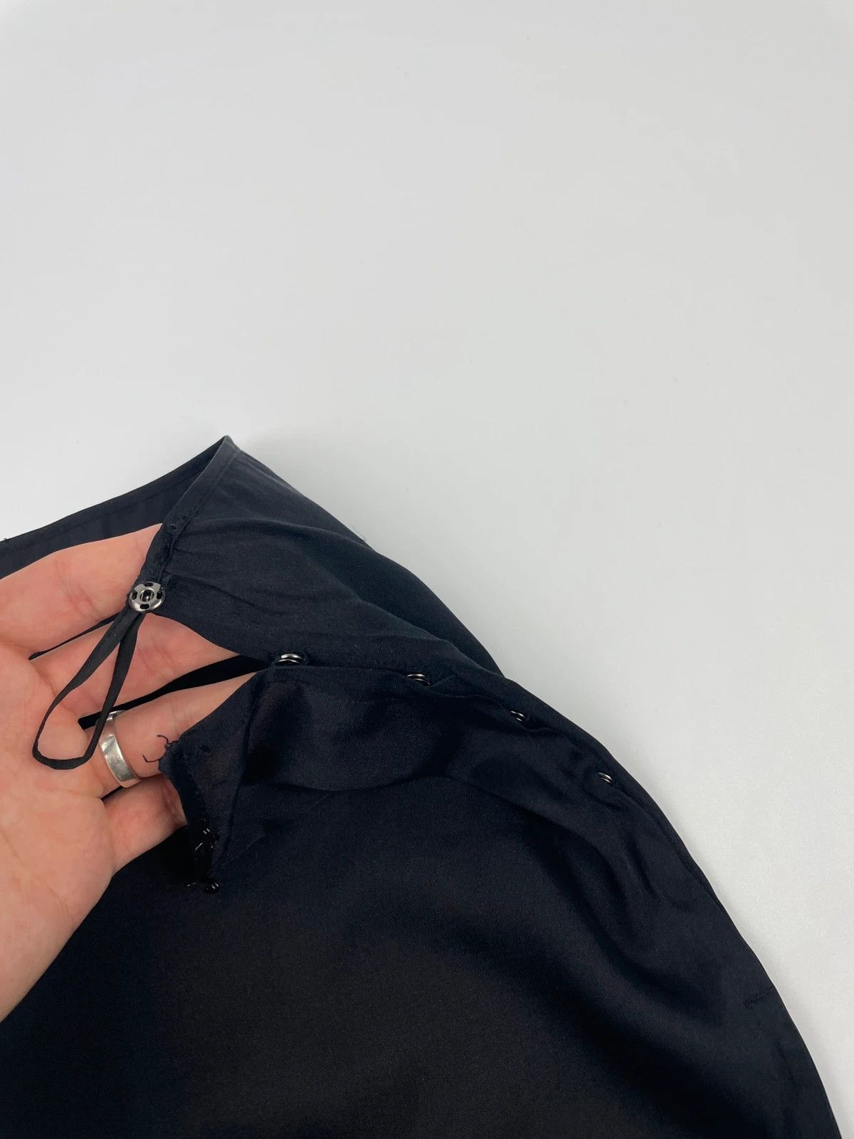 Miu Miu Miu Miu SS2008 Black Laser Cut Holes Wool Skirt Size 38" / US 16 / IT 52 - 13 Thumbnail