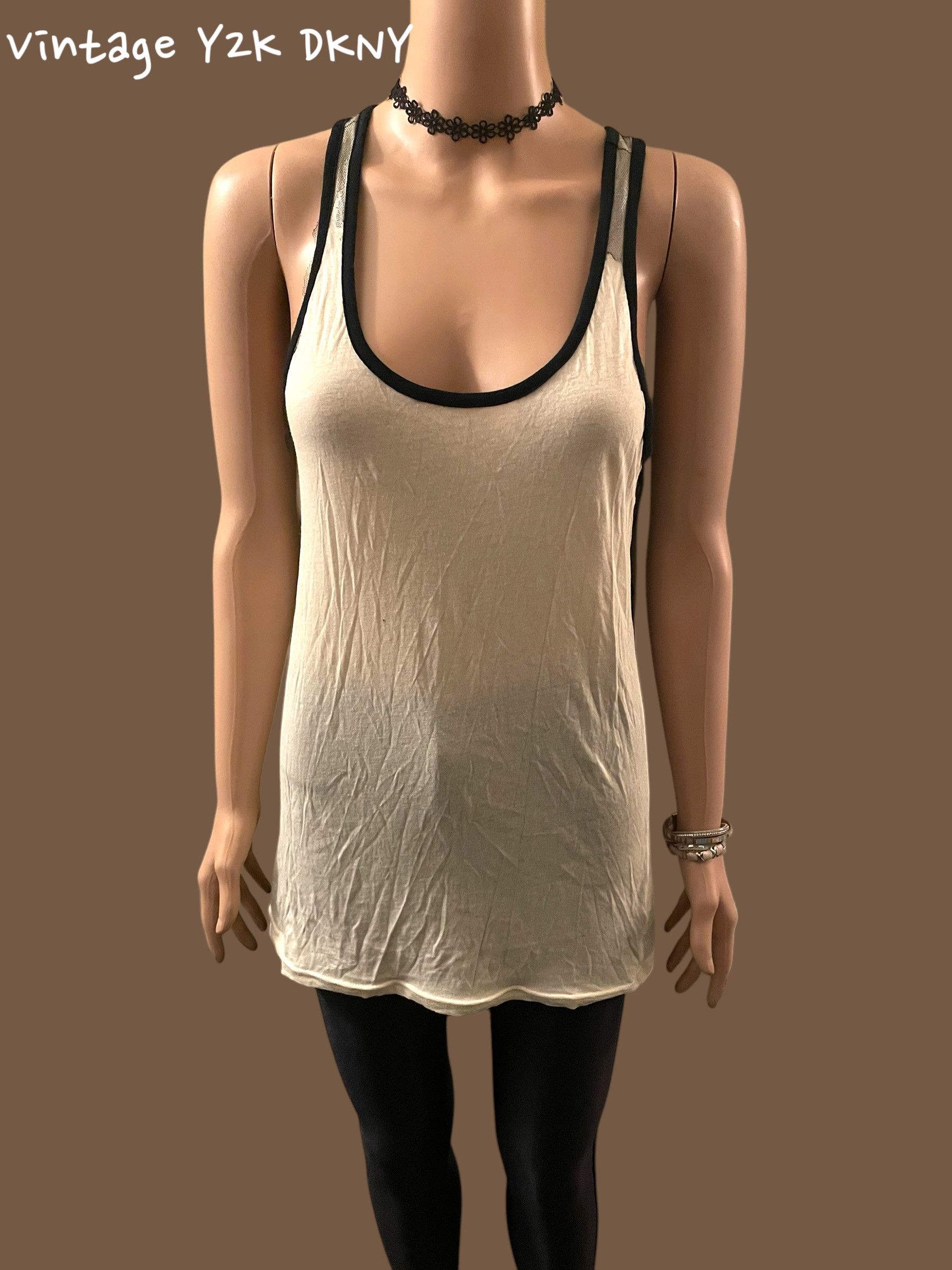 DKNY DKNY tank top racer back with mesh detail size Small Size S / US 4 / IT 40 - 1 Thumbnail