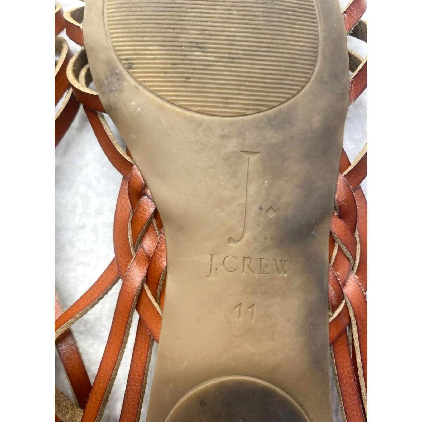 J.Crew J. Crew Womens Sandals Tan Brown Strappy Leather Slip-On Open Toe 11 Good Size US 11 / IT 41 - 5 Thumbnail