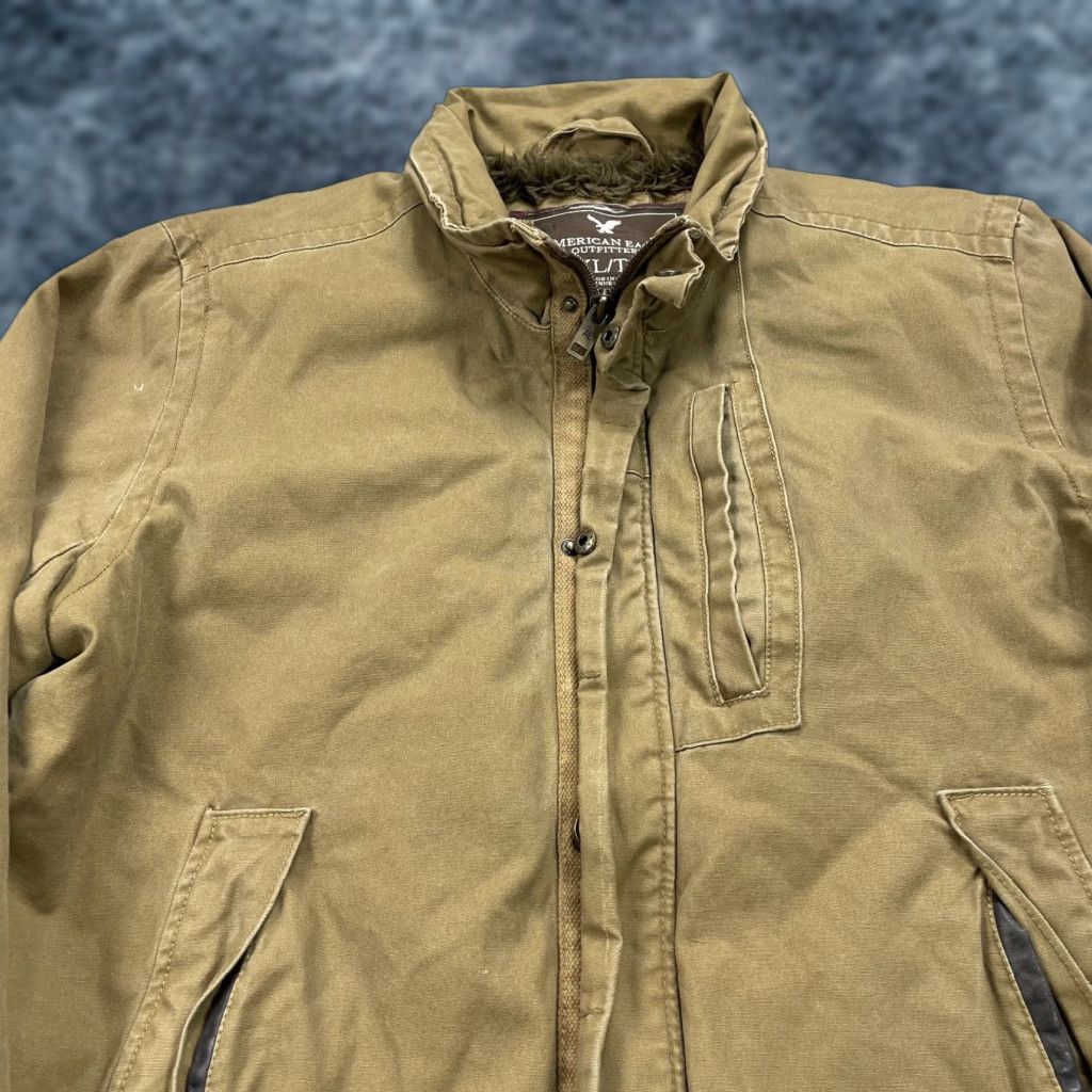 American Eagle Outfitters VINTAGE American Eagle Jacket Mens XL Brown Fur Lined Sherpa Bomber Logo Y2K Size US XL / EU 56 / 4 - 1 Thumbnail