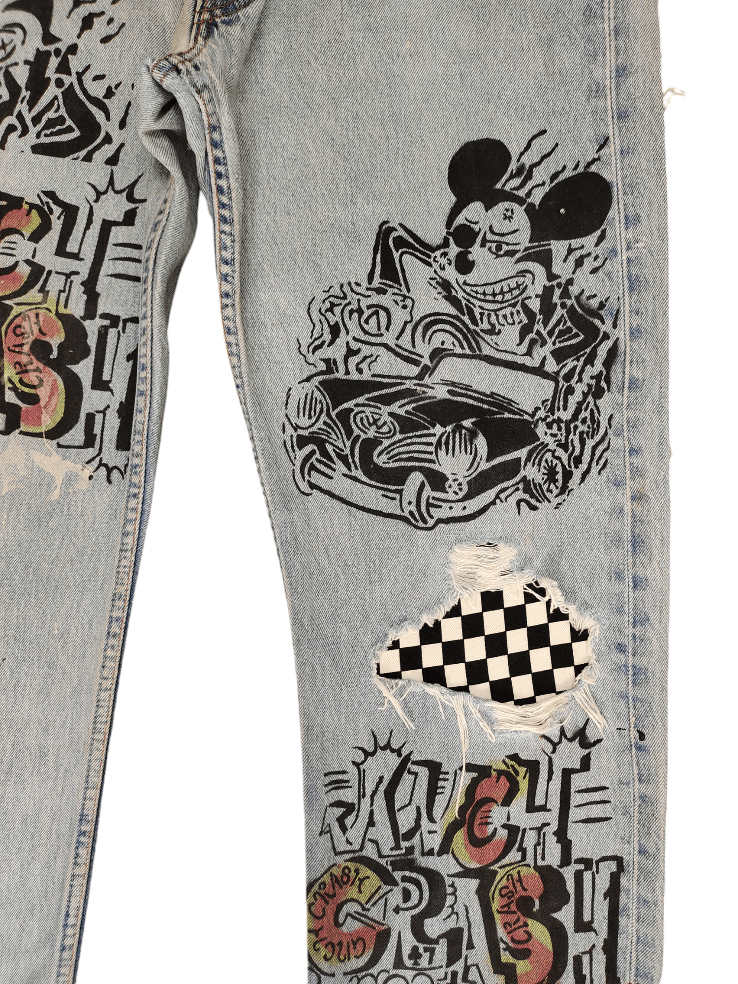 Levi's Vintage Clothing Vintage Levis 501 Mickey Mouse Distress Jeans Custom Size US 35 - 3 Thumbnail