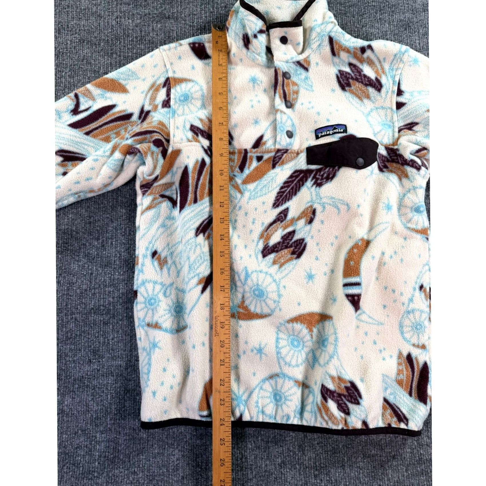 Patagonia Patagonia Synchilla Fleece Pullover Jacket Adult Small Cream Owl Print AOP Size S / US 4 / IT 40 - 6 Thumbnail