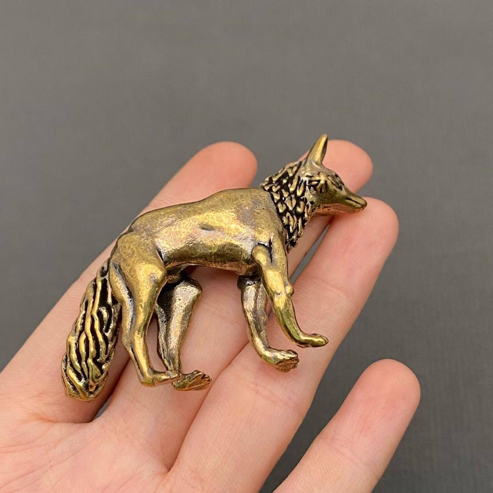 The Unbranded Brand Vintage Brass Fox Figurine Sculpture Size ONE SIZE - 2 Thumbnail