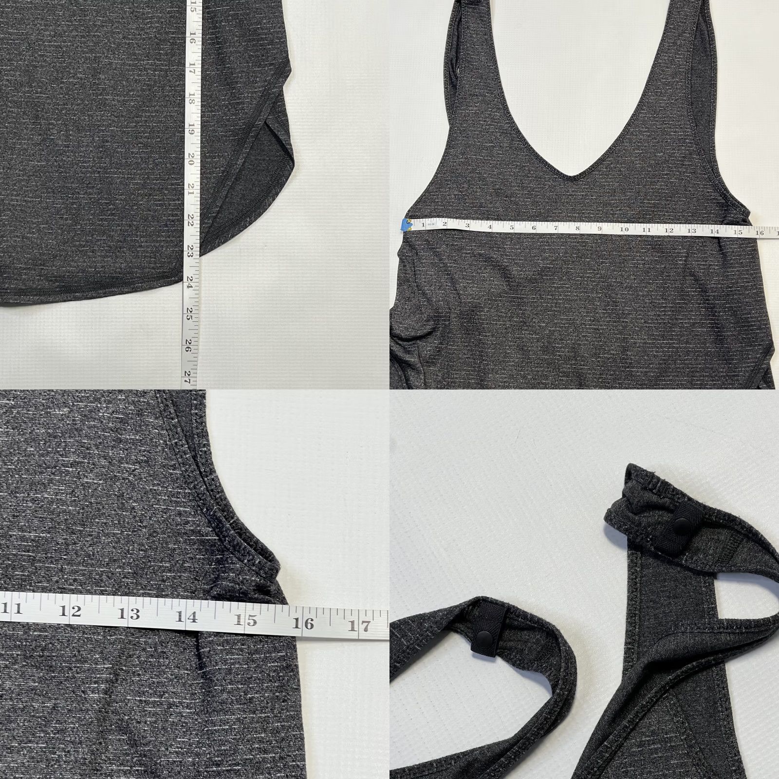 Lululemon Lululemon Tank Top Womens Small Sculpt II Open Back Lightweight Singlet Yoga Shimmer Black/Grey Heather Strappy Adjustable Open Back Gym Size S / US 4 / IT 40 - 8 Thumbnail