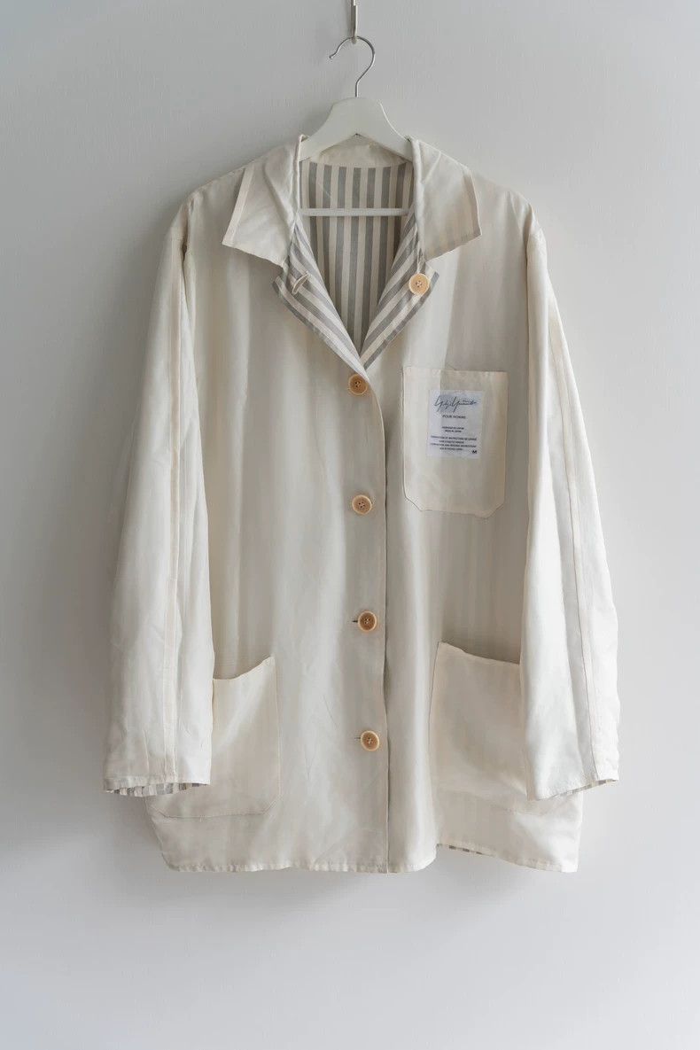 Yohji Yamamoto Striped Silk Reversible Jacket