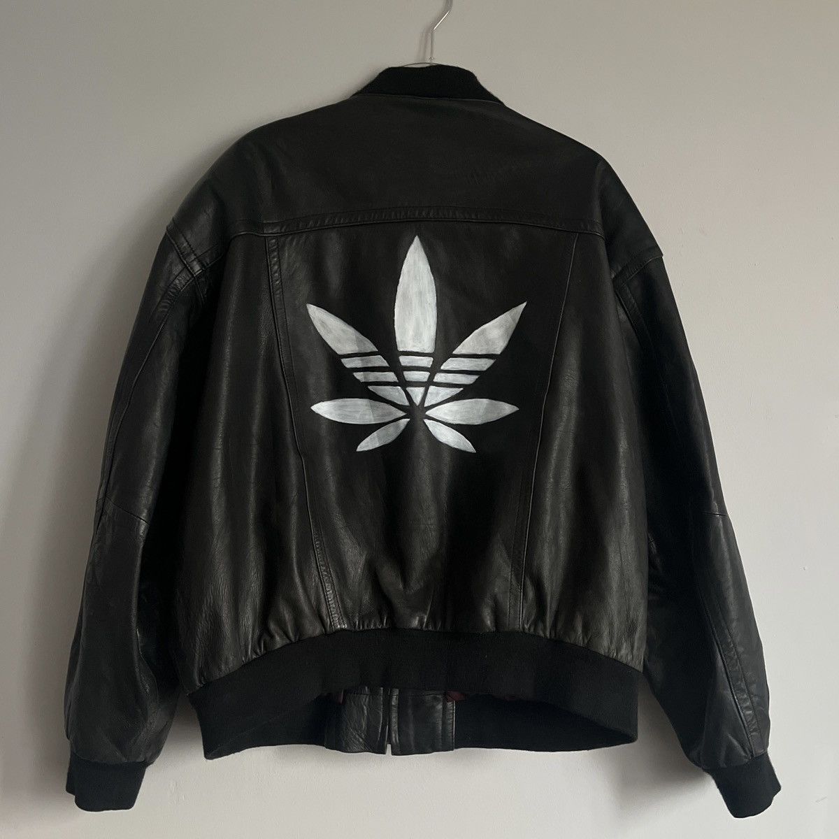 Japanese Brand vintage rasta leaf logo leather bomber Size US L / EU 52-54 / 3 - 1 Thumbnail