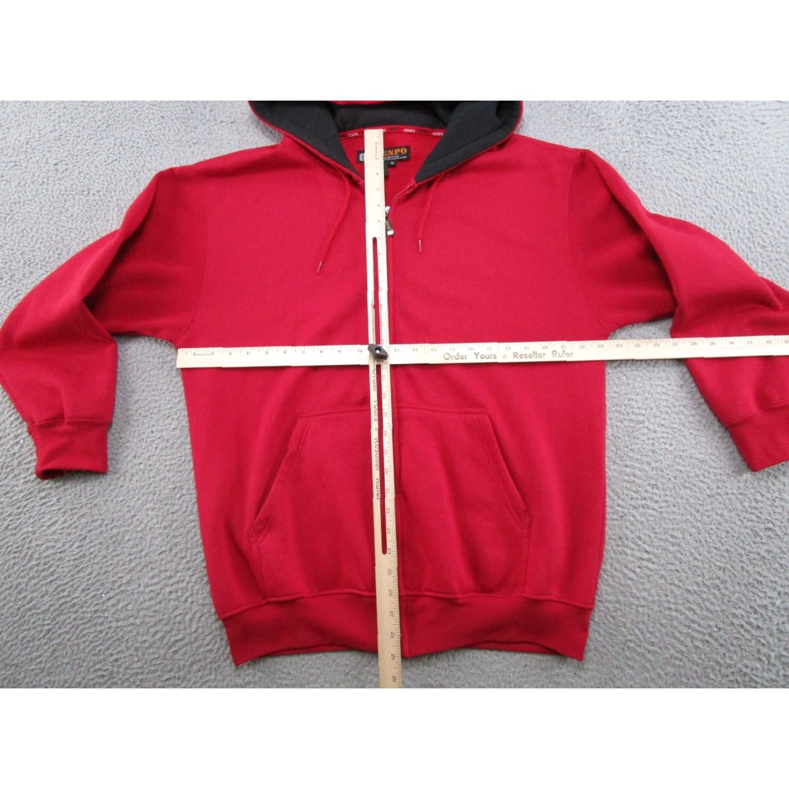 Vintage VINTAGE Kenpo Hoodie Mens Full Zip Red XL - Hip Hop Colorful Sweatshirt with Pockets, Lined, Fleece, Acrylic-Cotton - 2000s Era Size US XL / EU 56 / 4 - 3 Thumbnail