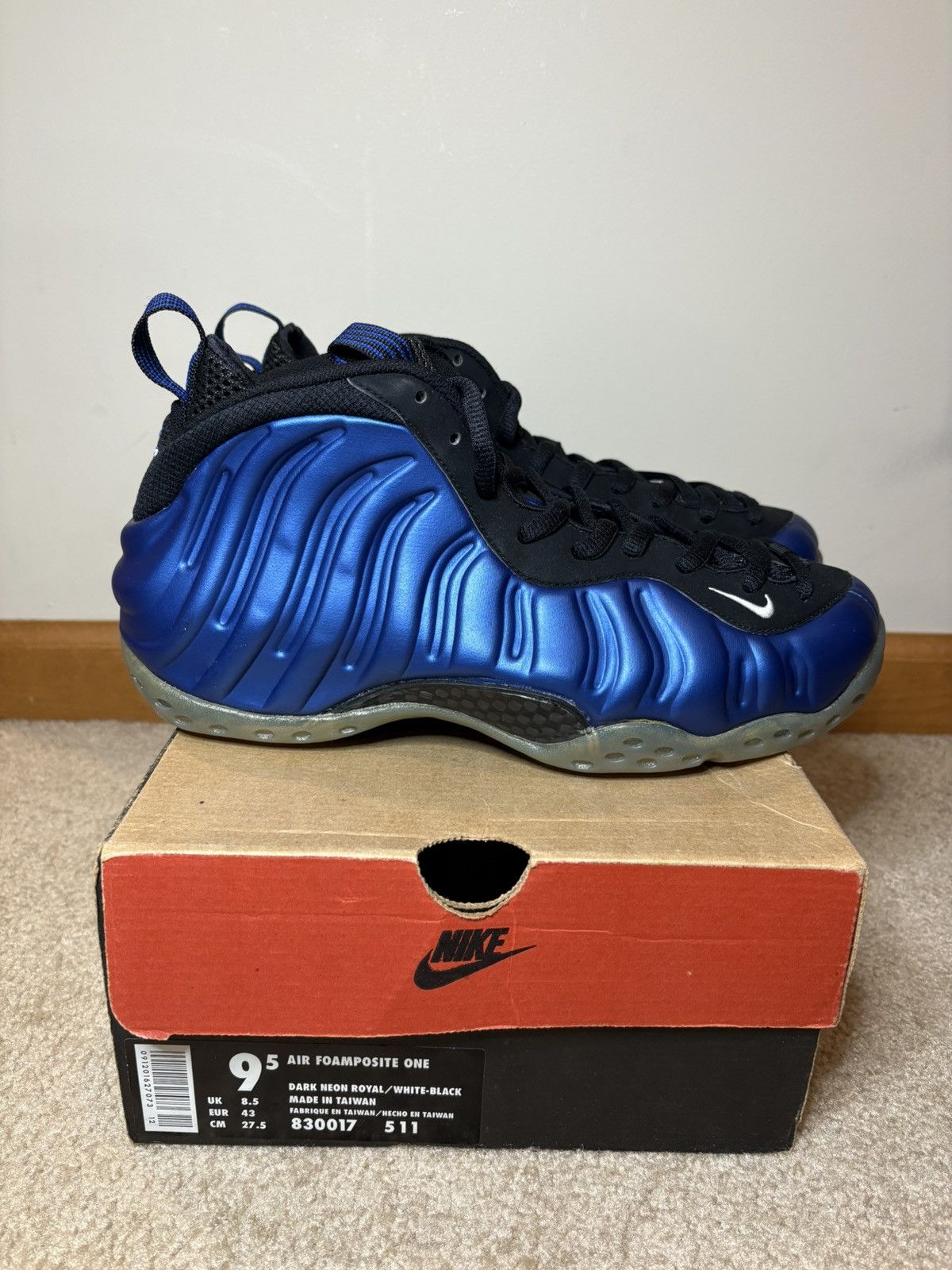 Nike Size 9.5 DS 1997 Nike Air Foamposite One Royal 830017-511 Size US 9.5 / EU 42-43 - 5 Thumbnail