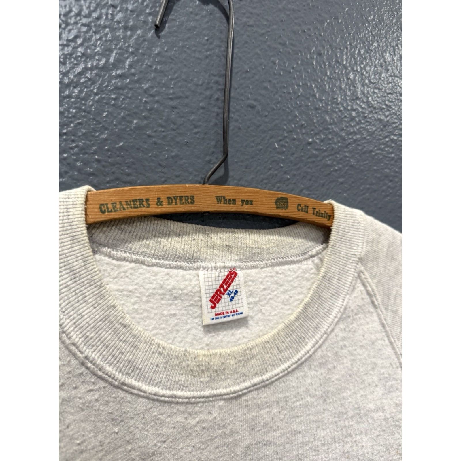 Jerzees VINTAGE 90s Jerzees Sweatshirt Men XL Gray Pullover Bishopsaurus - Hand Made Diamond 90s Theme Size US XL / EU 56 / 4 - 2 Thumbnail