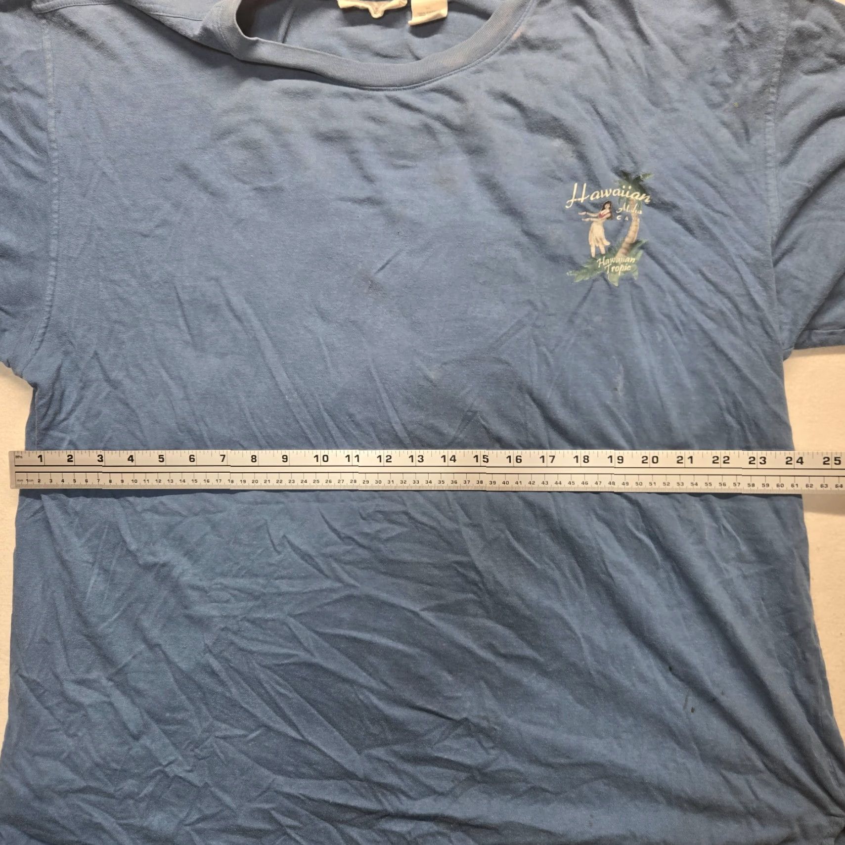 Anvil VINTAGE Hawaiian Tropic Cafe Blue T-Shirt Adult XL Extra Large Hawaiian Beach Sun 80s 90s Mens Shirt Size US XL / EU 56 / 4 - 6 Thumbnail
