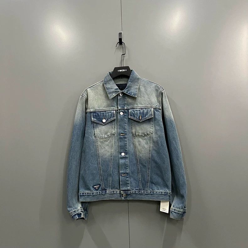 Prada Prada Make an old triangle denim jacket 2501-Nextarrow Size US XL / EU 56 / 4 - 1 Thumbnail