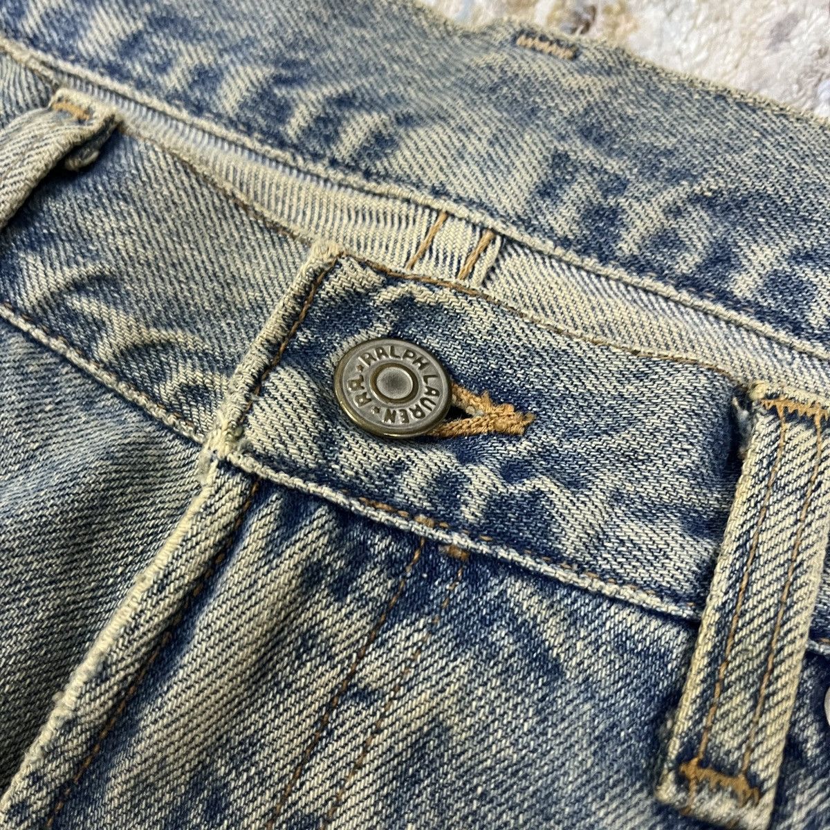 RRL Ralph Lauren × Vintage Vintage RRL Double RL Washed Denim Jeans USA Size US 34 / EU 50 - 9 Thumbnail