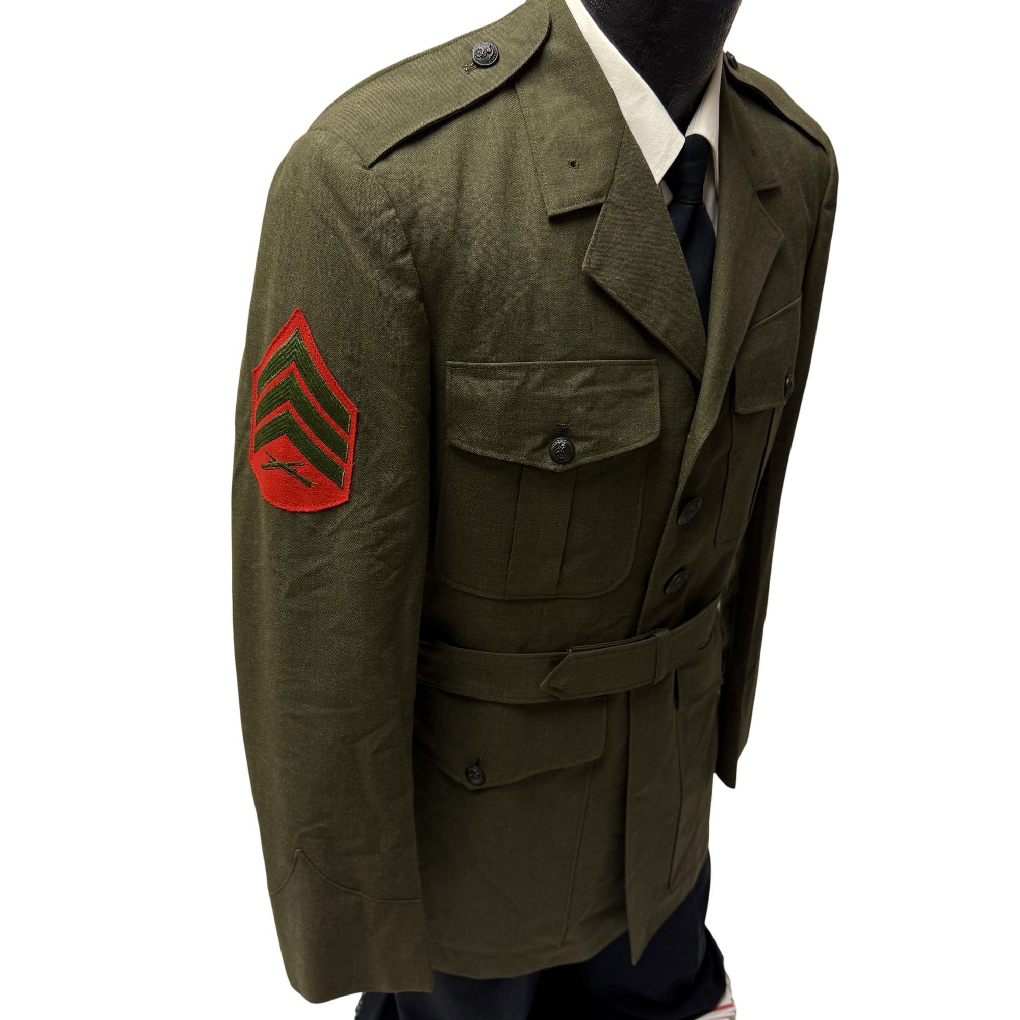 Other Vtg TROPICAL Military Dress Uniform BELTED USA Army Jacket Size 38R - 4 Thumbnail