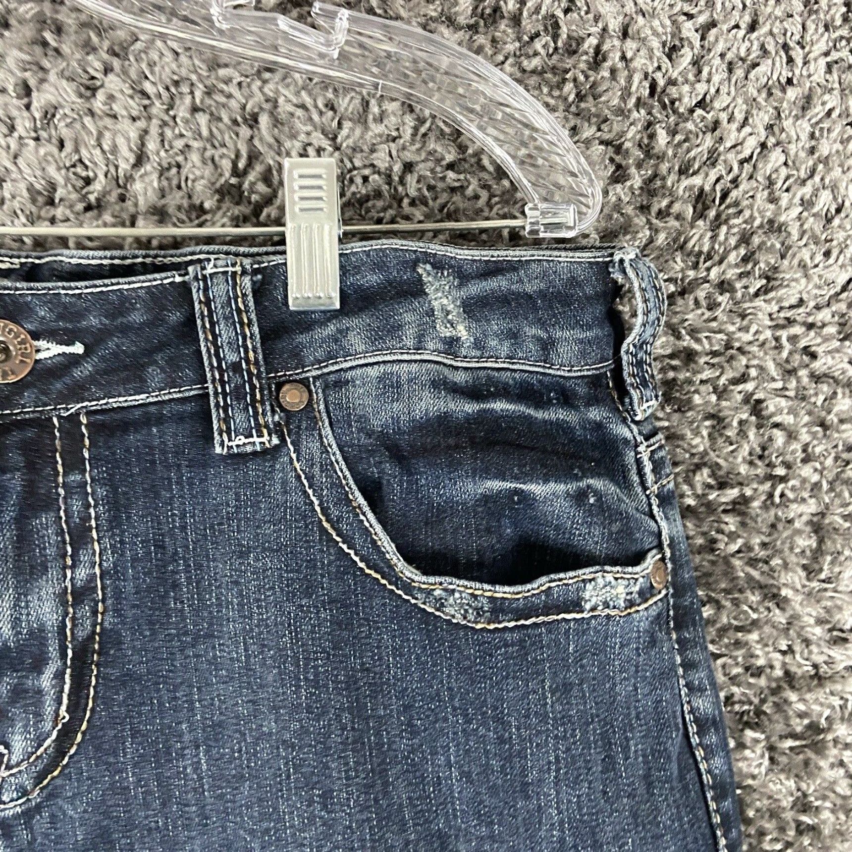 CO VINTAGE Cowboy Tuff Co Dark Don’t Fence Me In Jeans Women’s 32 Blue Bootcut Womens 32 Jeans Size 24" / US 00 / IT 34 - 3 Thumbnail