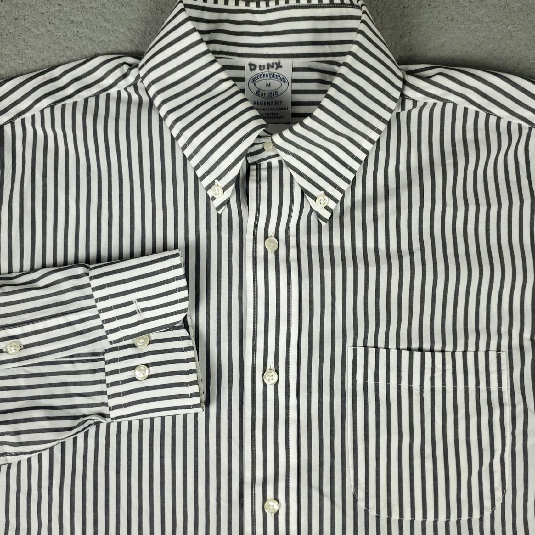 Brooks Brothers Brooks Brothers Shirt Mens Medium Gray White Regent Button Up Long Sleeve Casual Formal Workwear Modern Preppy Mens Size US M / EU 48-50 / 2 - 2 Thumbnail