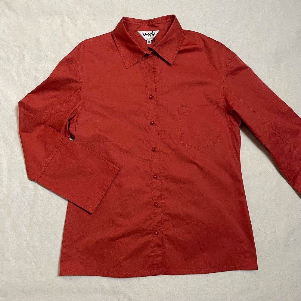 Other NWT New VHNY Red Cotton Button Down Shirt Size M Size M / US 6-8 / IT 42-44 - 6 Thumbnail