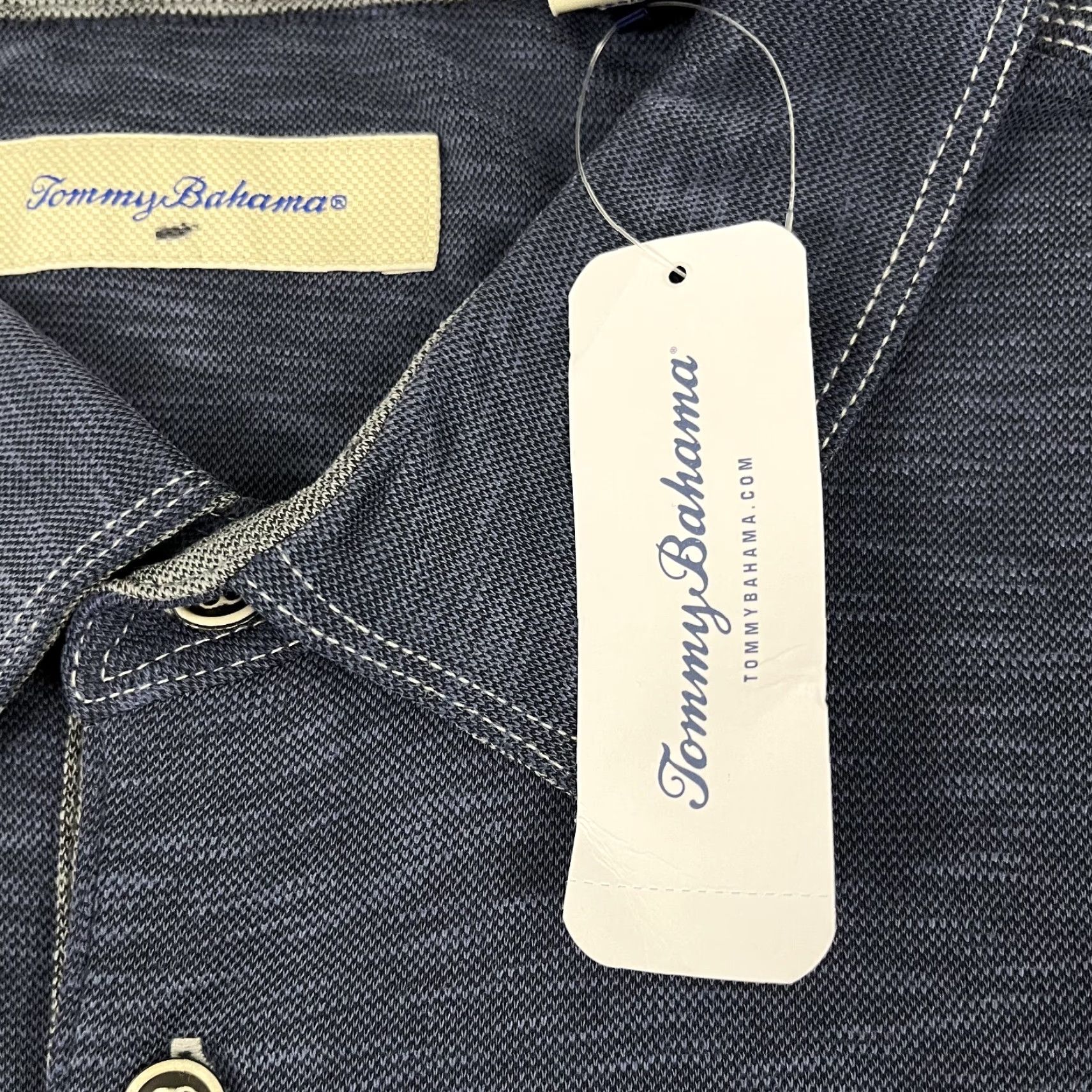 Tommy Bahama **Tommy Bahama Mens 2XL Blue Denim Polo Shirt NEW** User: **Tommy Bahama Mens 2XL Blue Denim Polo Shirt NEW** Size US XXL / EU 58 / 5 - 3 Thumbnail