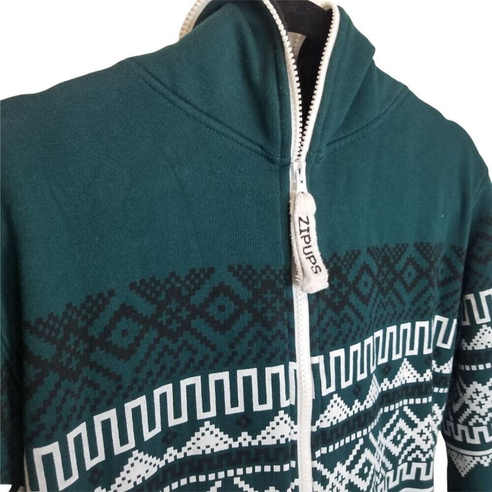 Vintage ZipUps Men One Piece Sweater Hooded Suit XL Nordic Fair Isle Size US XL / EU 56 / 4 - 6 Thumbnail