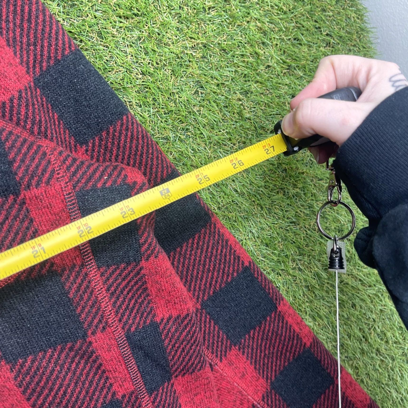 North Face Mens Sweatshirt XL Red Black Plaid Fleece 1/4 Zip Pullover Outdoor