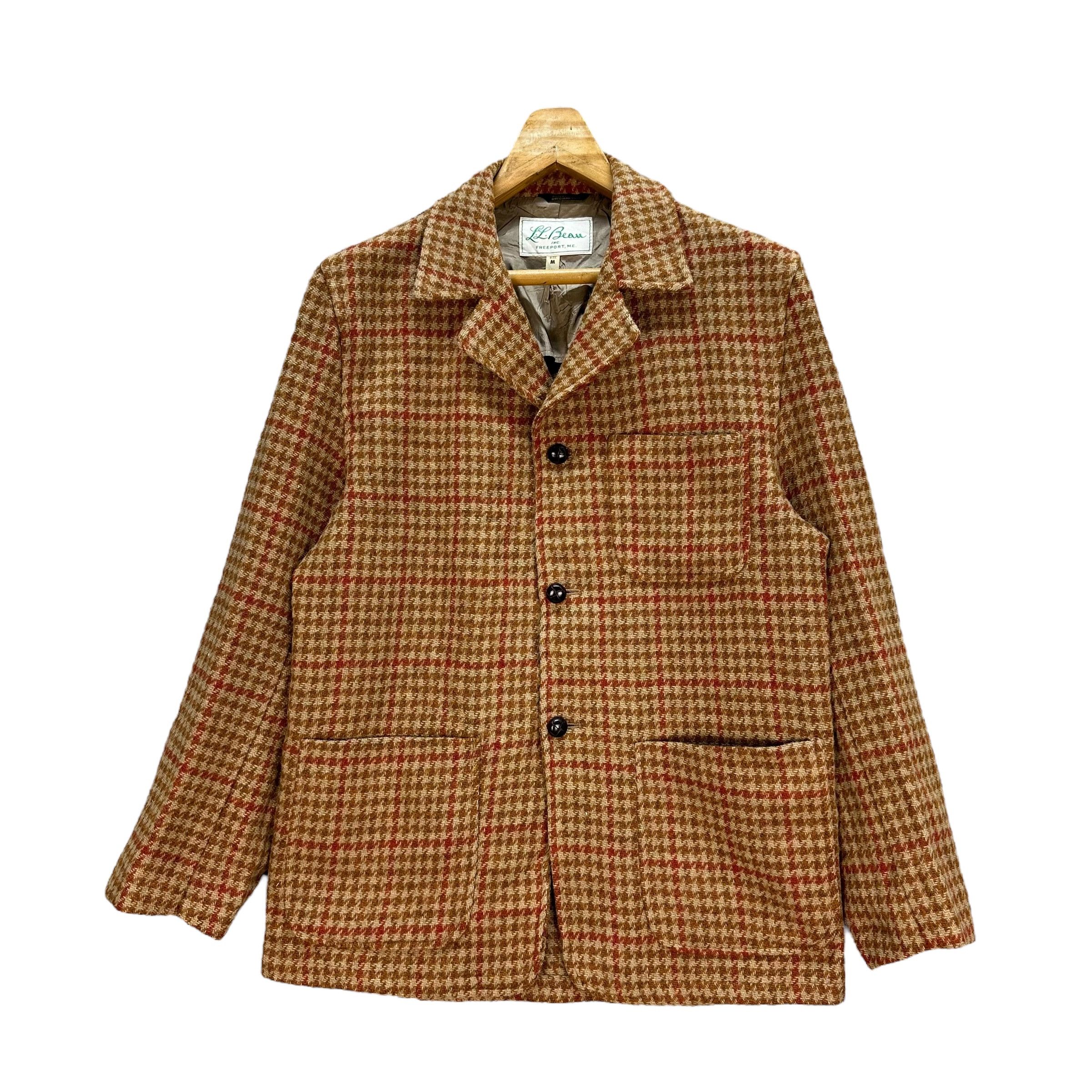 L.L. Bean Vintage 90's L.L. Bean Herringbone Casual Jacket #A16-0383 Size US M / EU 48-50 / 2 - 1 Thumbnail