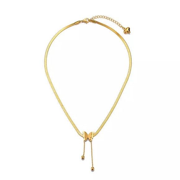 The Unbranded Brand Women Stainless Steel Butterfly Necklace Size ONE SIZE - 1 Thumbnail