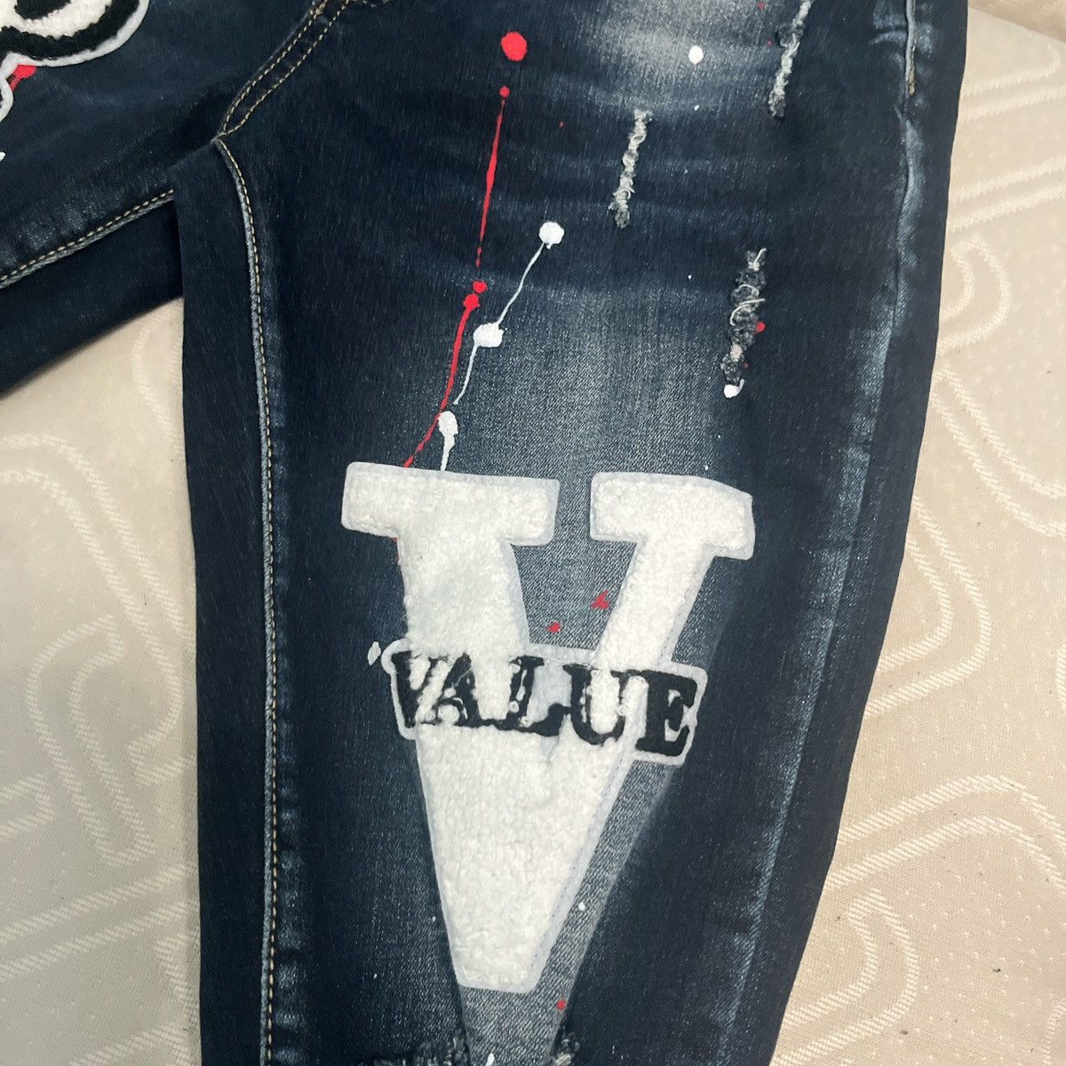 Other × Vintage Embroidered skinny jeans with prints Size US 30 / EU 46 - 6 Thumbnail