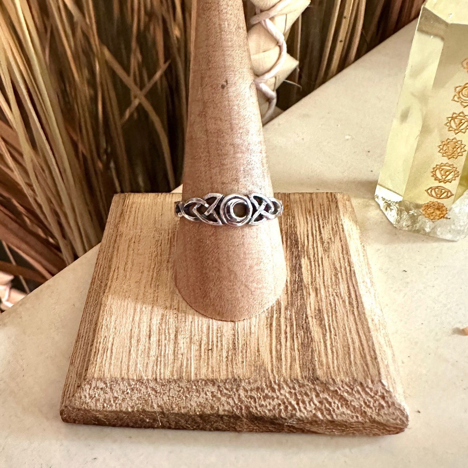 The Unbranded Brand Sterling Silver Celtic Moon Ring Sizes 6,8,9 Size ONE SIZE - 3 Thumbnail
