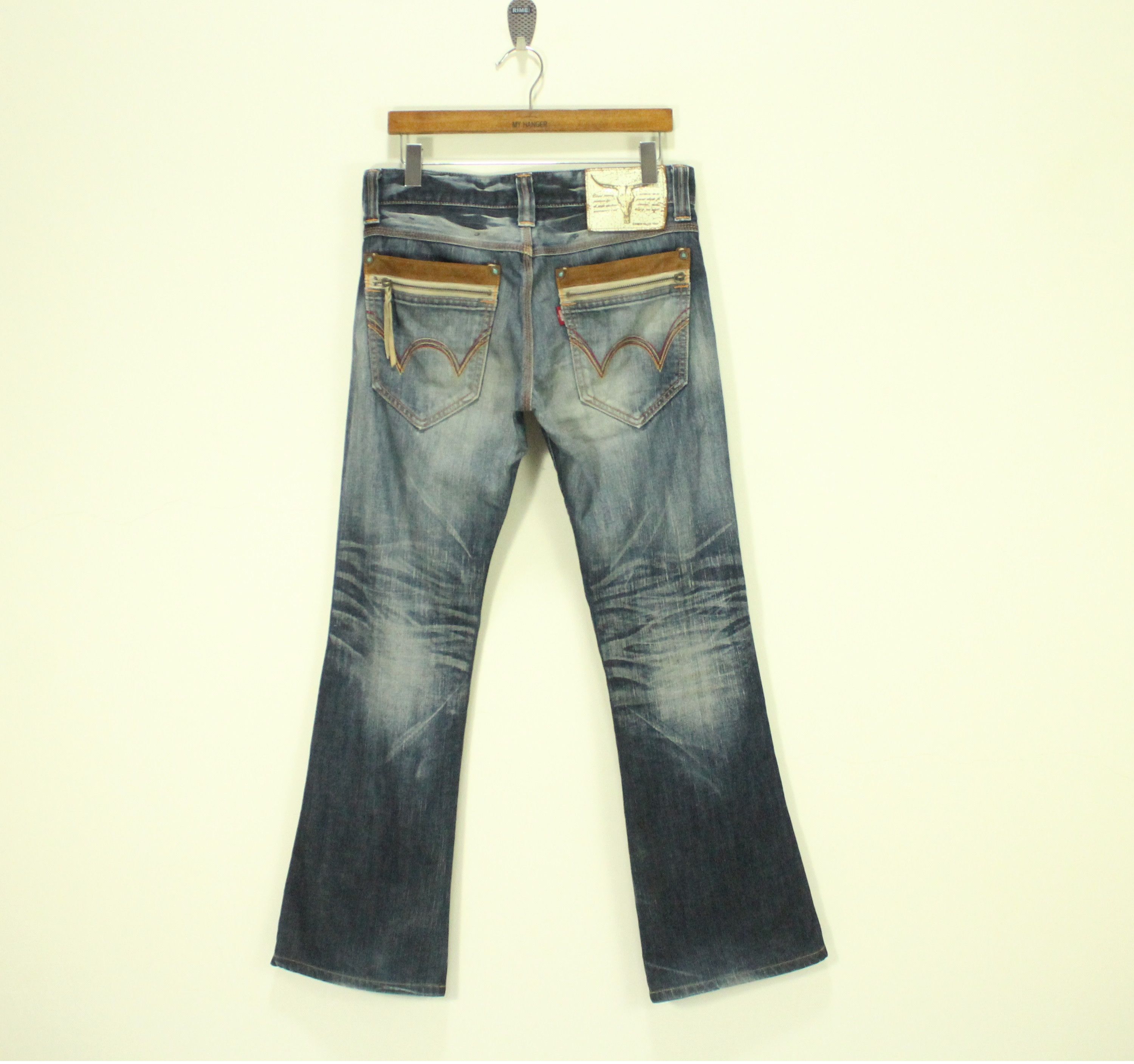 Edwin Flared Distressed EDWIN Denim Cowboy Bootcut Size US 30 / EU 46 - 9 Thumbnail