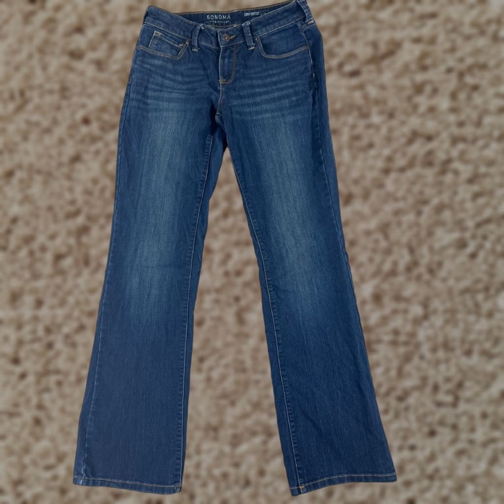 Vintage Sonoma Jeans Womens 4 Blue Denim Bootcut Low Rise Cotton Blend 28x32 Size 27" / US 4 / IT 40 - 1 Thumbnail