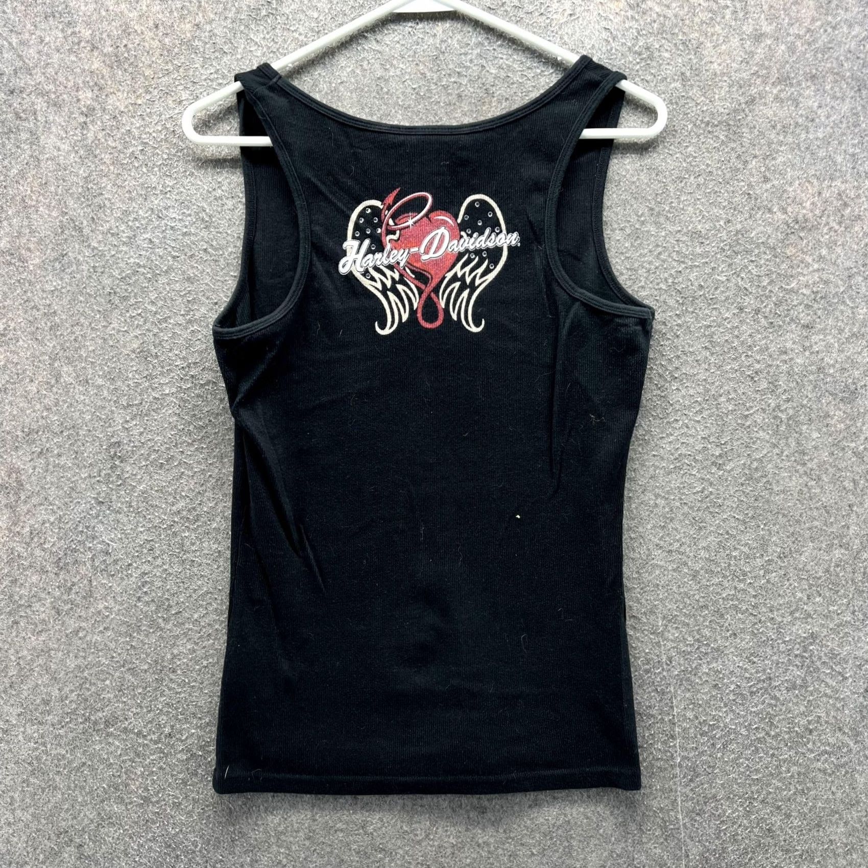 Harley Davidson Harley-Davidson Tank Top Womens Large Black Ruched V Neck Sleeveless Biker Top Size L / US 10 / IT 46 - 6 Thumbnail