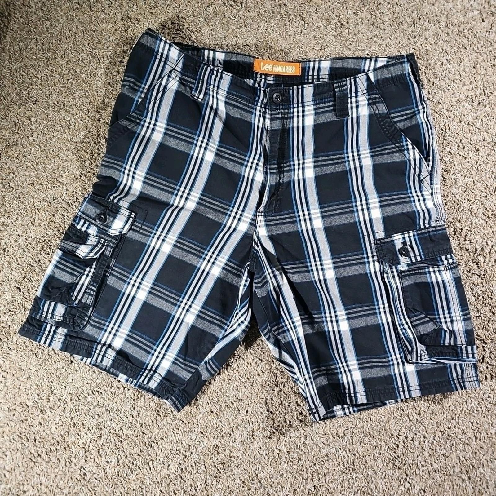Lee Lee dungarees cargo shorts men's 38x11 plaid preppy outdoor Size US 38 / EU 54 - 1 Thumbnail