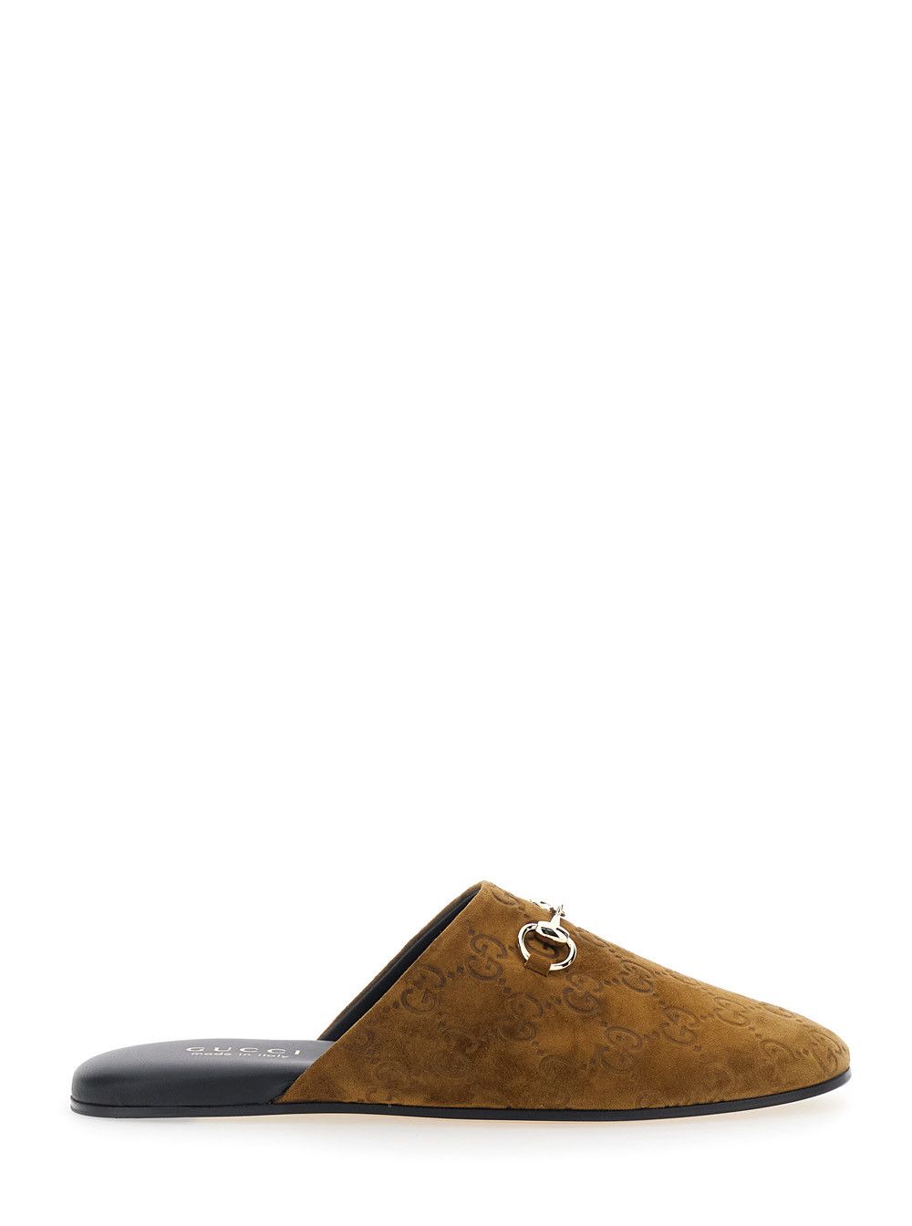 Gucci Brown Mule with Horsebit on the Front and All-Over GG Motif in Suede Woman Size US 10 / IT 40 - 1 Thumbnail