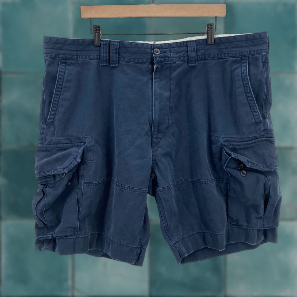 Polo Ralph Lauren Polo Ralph Lauren Cargo Shorts Mens 42 Dark Blue Heavyweight 100% Cotton 10" Cargo Pocket Navy Blue Polo Ralph Lauren Mens Shorts 42 Size US XL / EU 56 / 4 - 1 Thumbnail