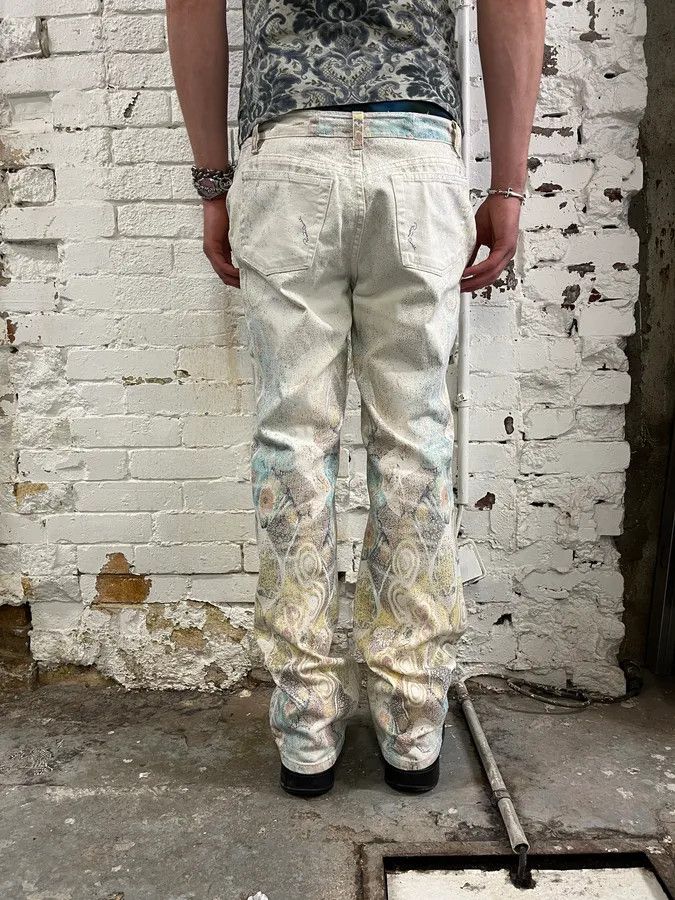 Roberto Cavalli 2000s Roberto Cavalli Gradient Ornaments White Pants Size US 32 / EU 48 - 5 Thumbnail