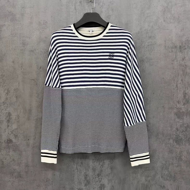 Loewe LOEWE Embroidered Logo patchwork knit hoodie Size L / US 10 / IT 46 - 1 Thumbnail