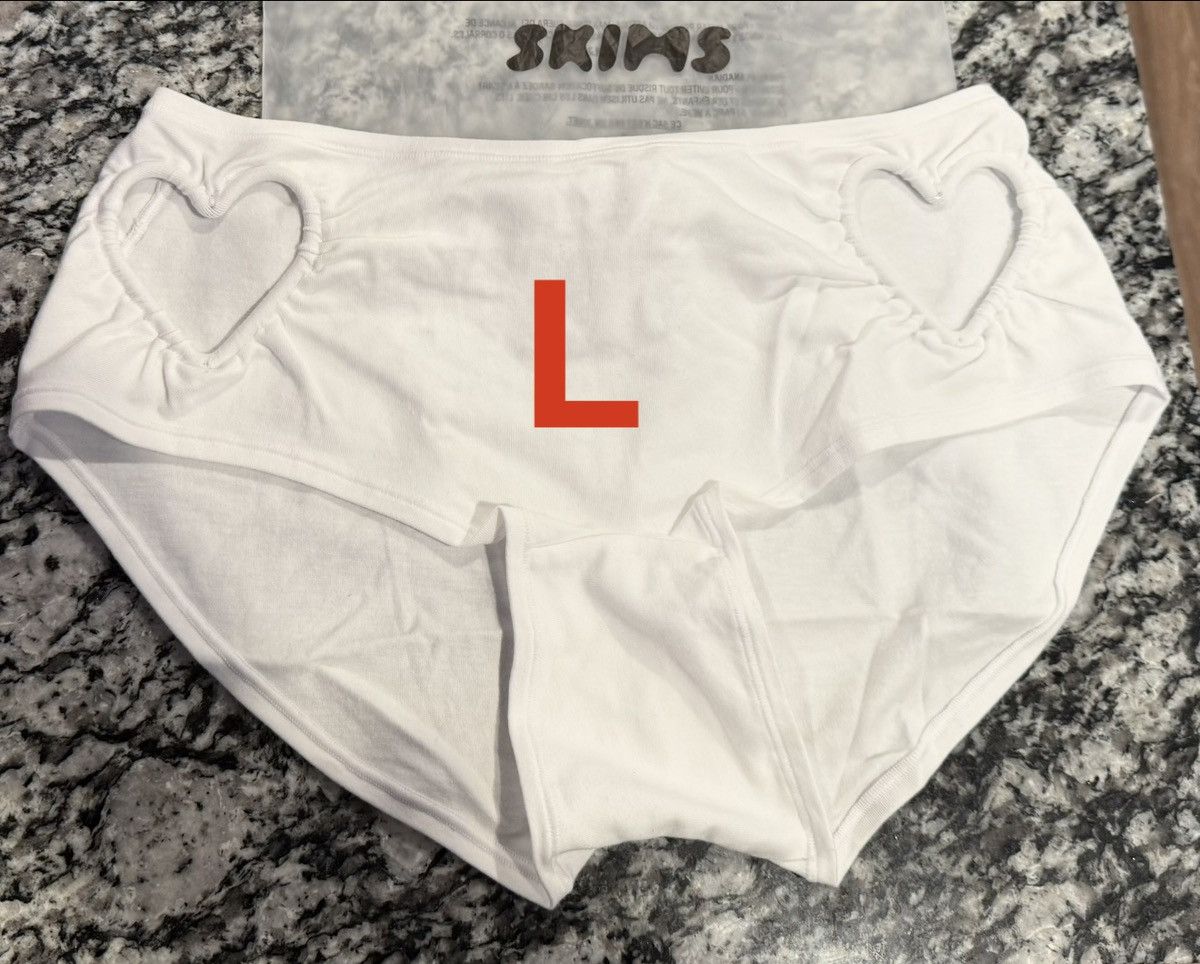 Kim Kardashian × SKIMS Skims Limited Edition Cotton Jersey Heart Hipster Snow Large Size 34" / US 12 / IT 48 - 1 Thumbnail