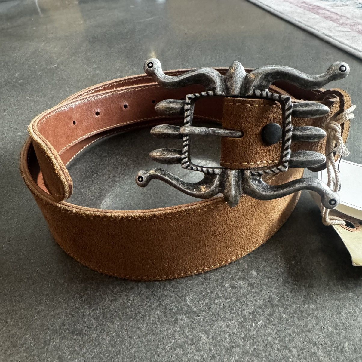 NWT RRL roughout suede western belt