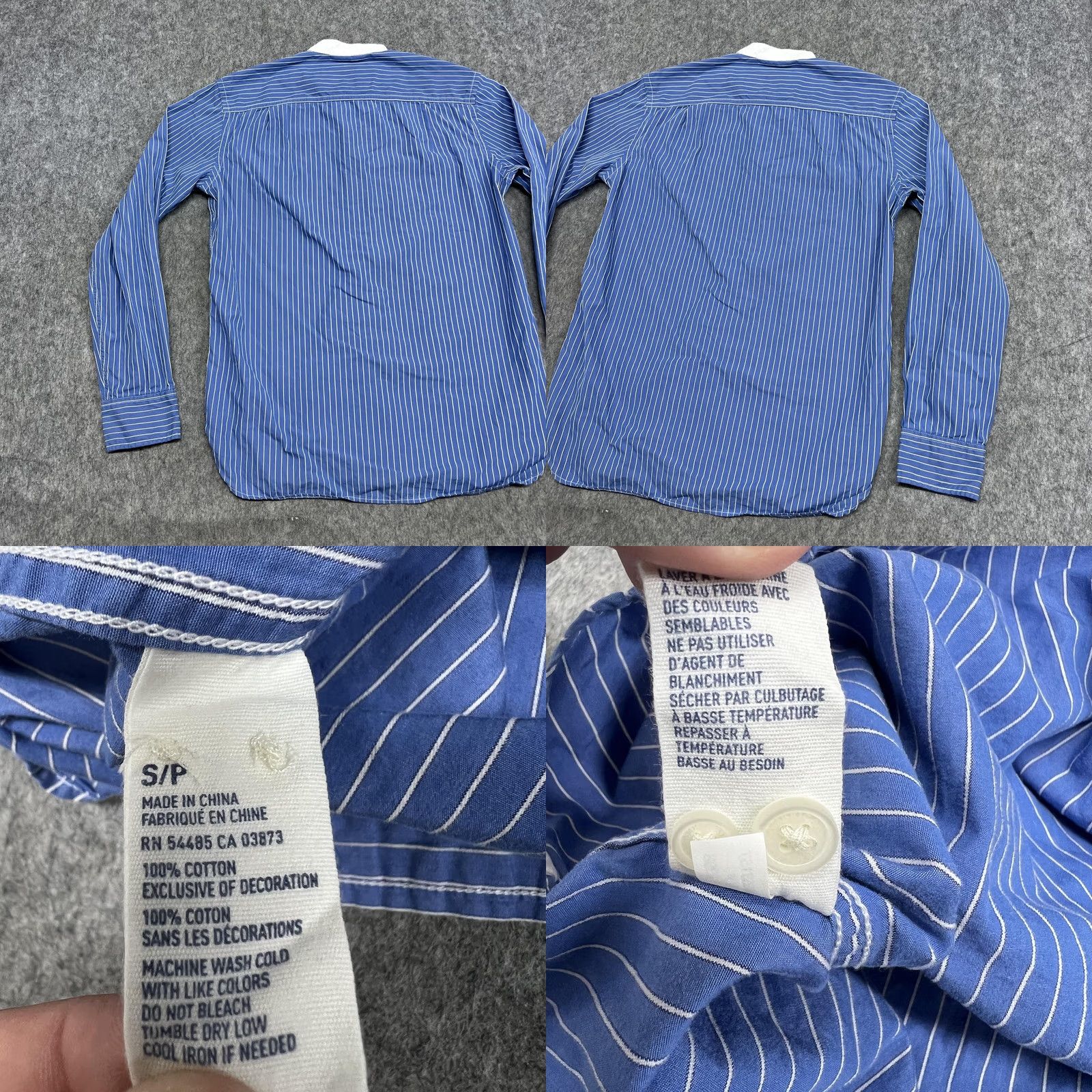 American Eagle Outfitters American Eagle Shirt Mens S Blue Stripe Long Sleeve Button Up Band Collar Preppy Size US S / EU 44-46 / 1 - 9 Thumbnail