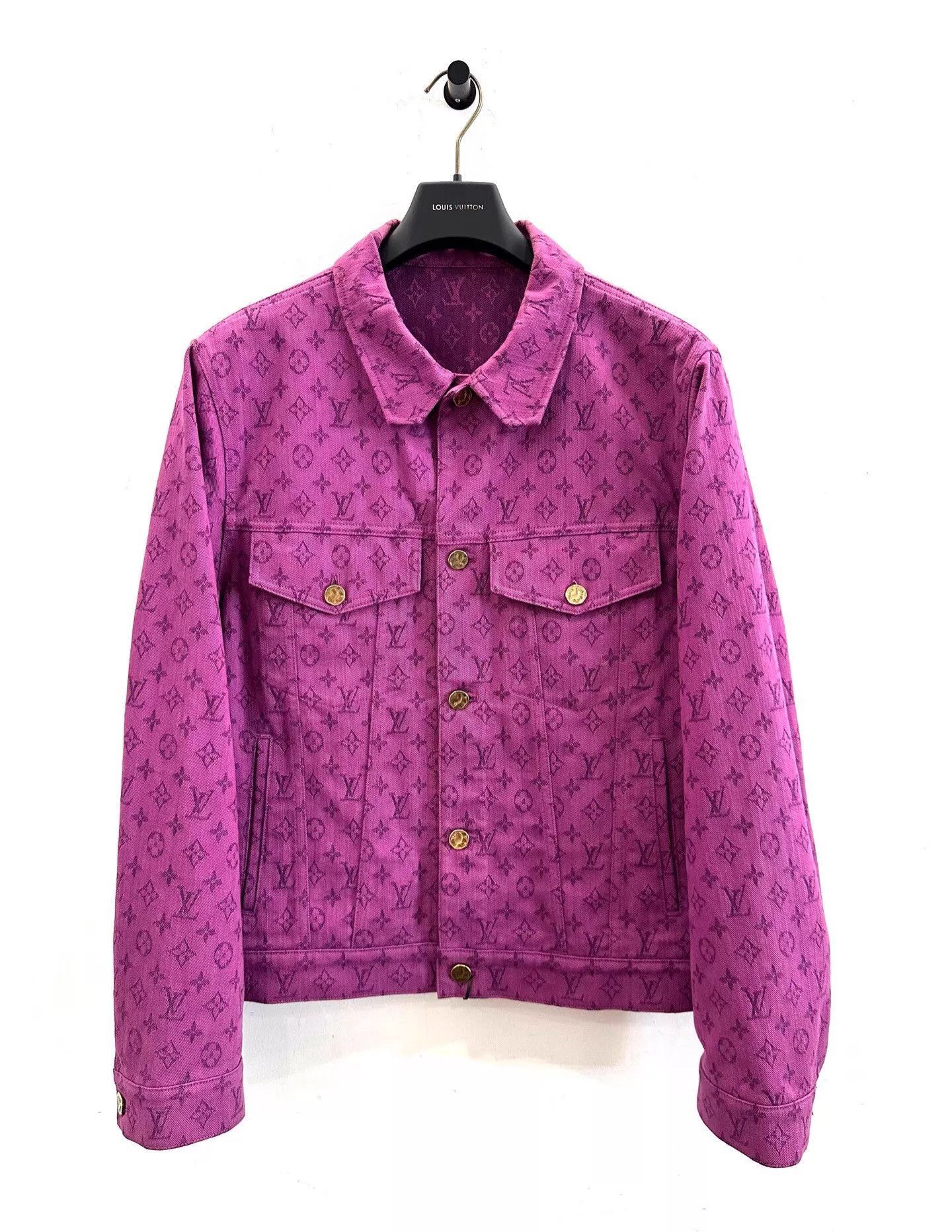 Louis Vuitton Purple Denim Jacket with Pattern - Size L Size US L / EU 52-54 / 3 - 1 Thumbnail