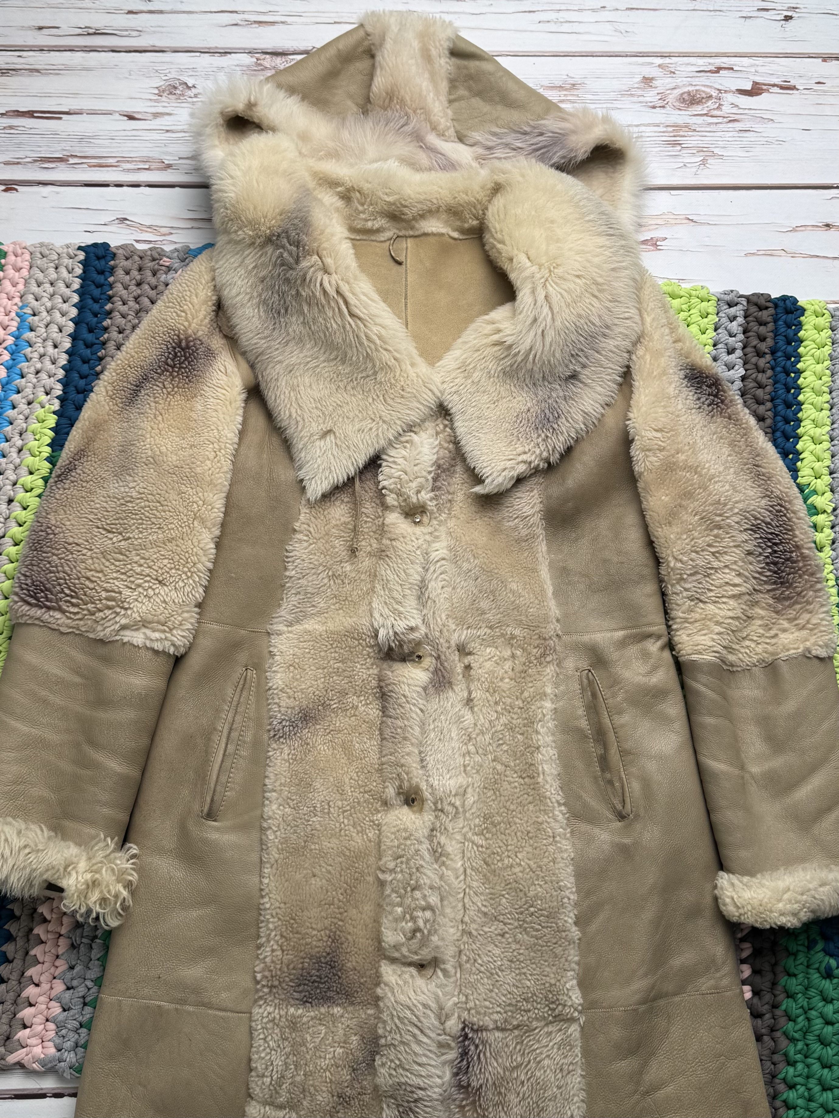 Vintage Vintage Real Sheepskin Hooded Coat (ET1)(D15) Size XL / US 12-14 / IT 48-50 - 7 Thumbnail