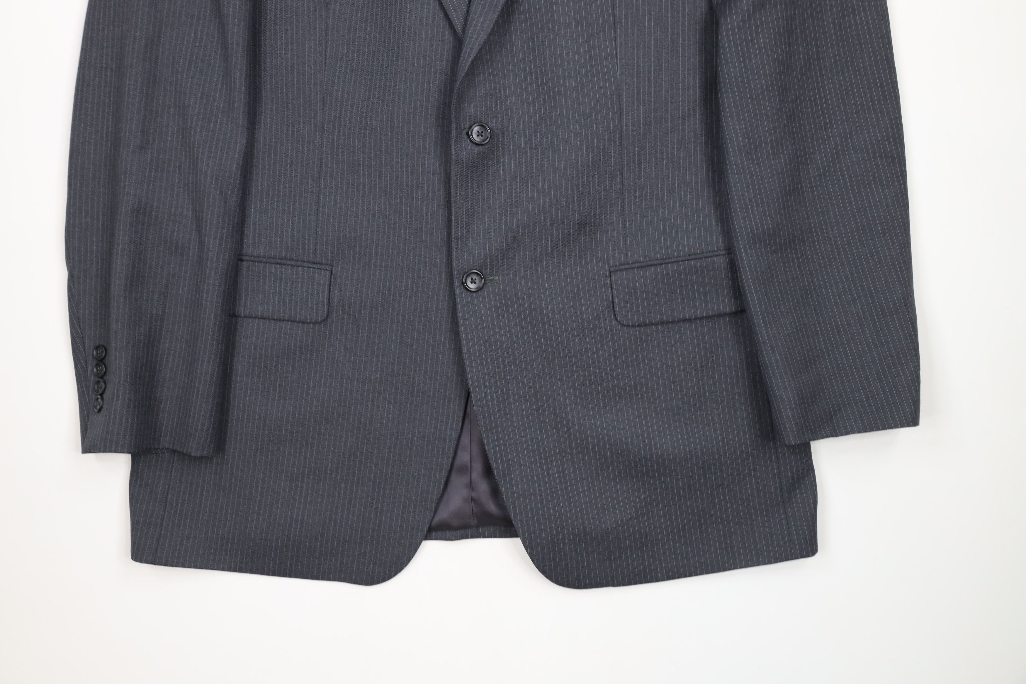 Vintage Vintage 90s Streetwear Wool Pinstriped 3 Piece Suit Size 44L - 4 Thumbnail