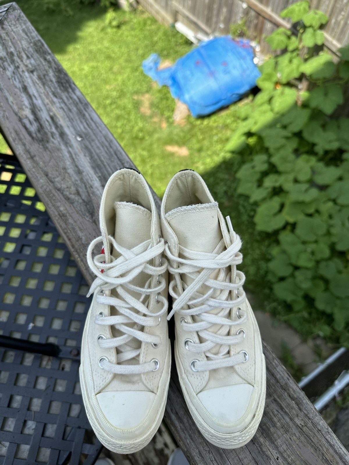 Comme des Garcons × Converse Comme des Garcons PLAY White Converse Chuck Taylor Size US 5 / IT 35 - 4 Thumbnail