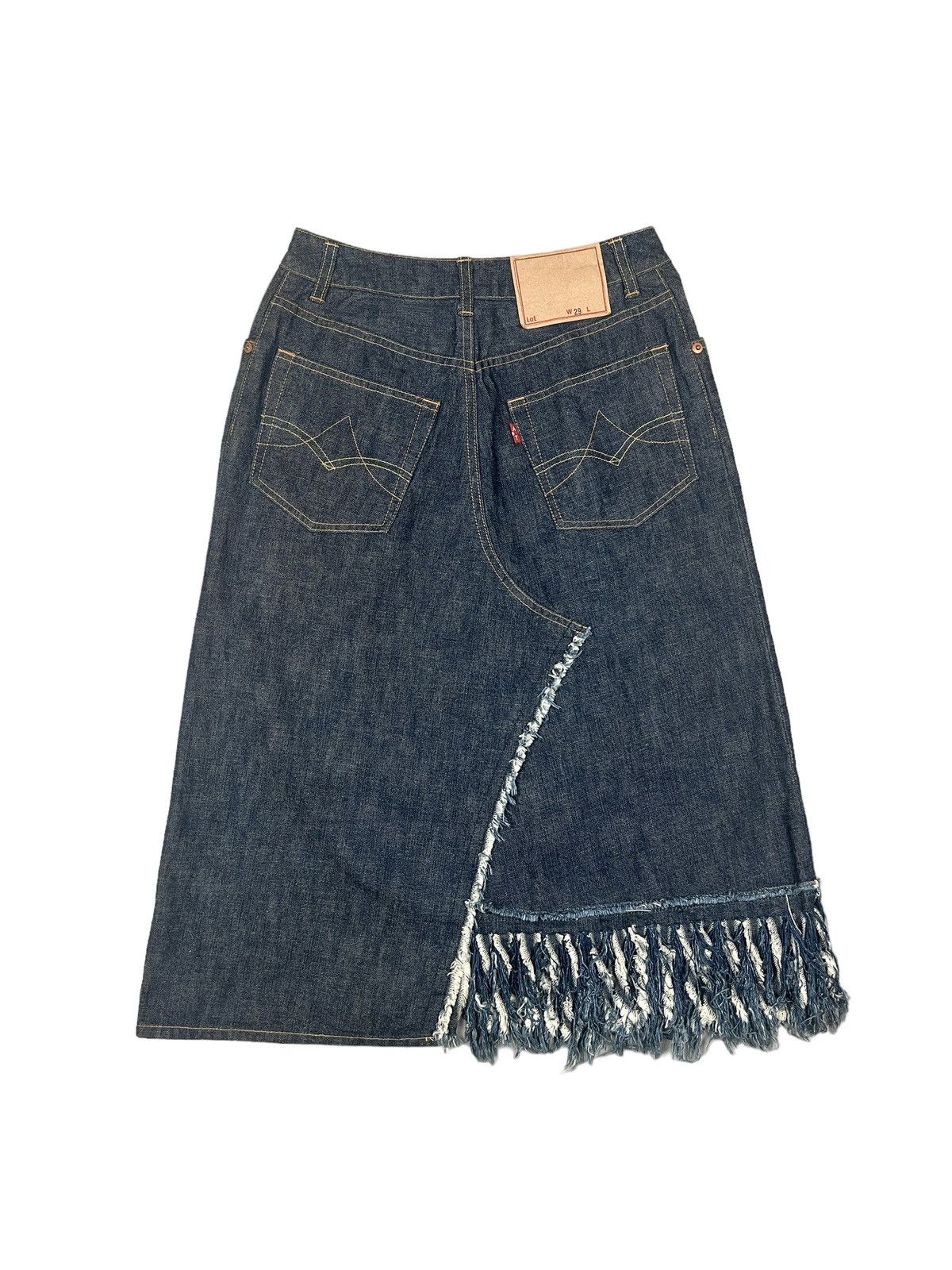 ATSURO TAYAMA A/T Atsuro Tayama Denim Midi Skirt Size 26" / US 2 / IT 38 - 2 Thumbnail