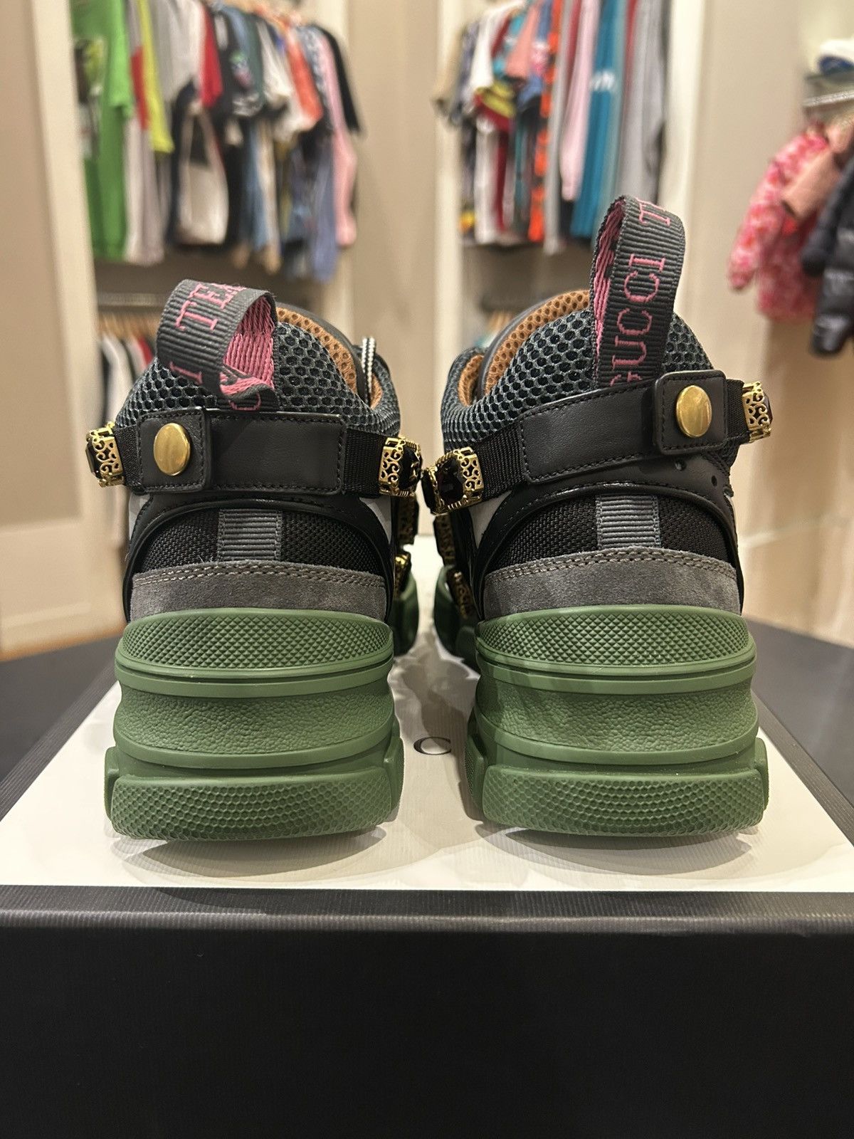 Gucci Gucci Flashtrek ‘SEGA Green w/Removable Crystals’ Size US 5.5 / IT 35.5 - 3 Thumbnail